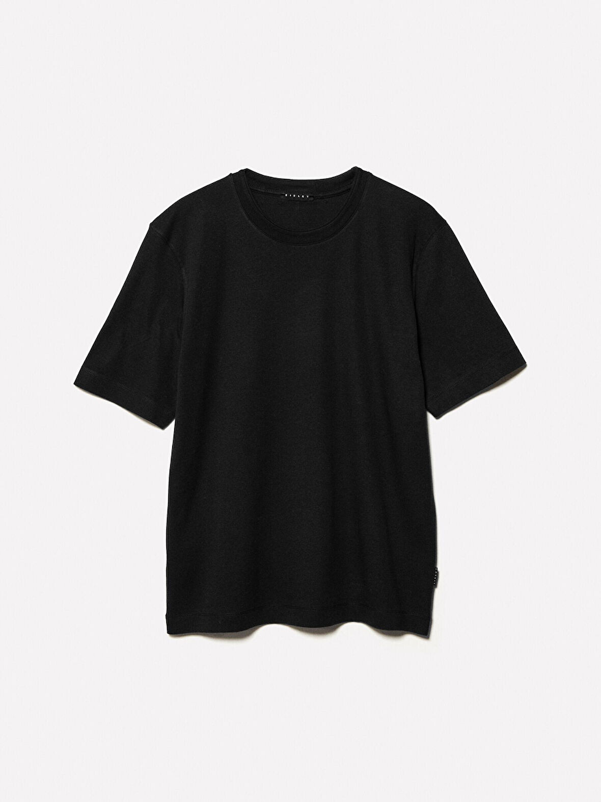 %100 Pamuk Ribanalı Bisiklet Yaka Regular Fit T-Shirt Erkek Siyah T-Shirt - 325P35MAS1049