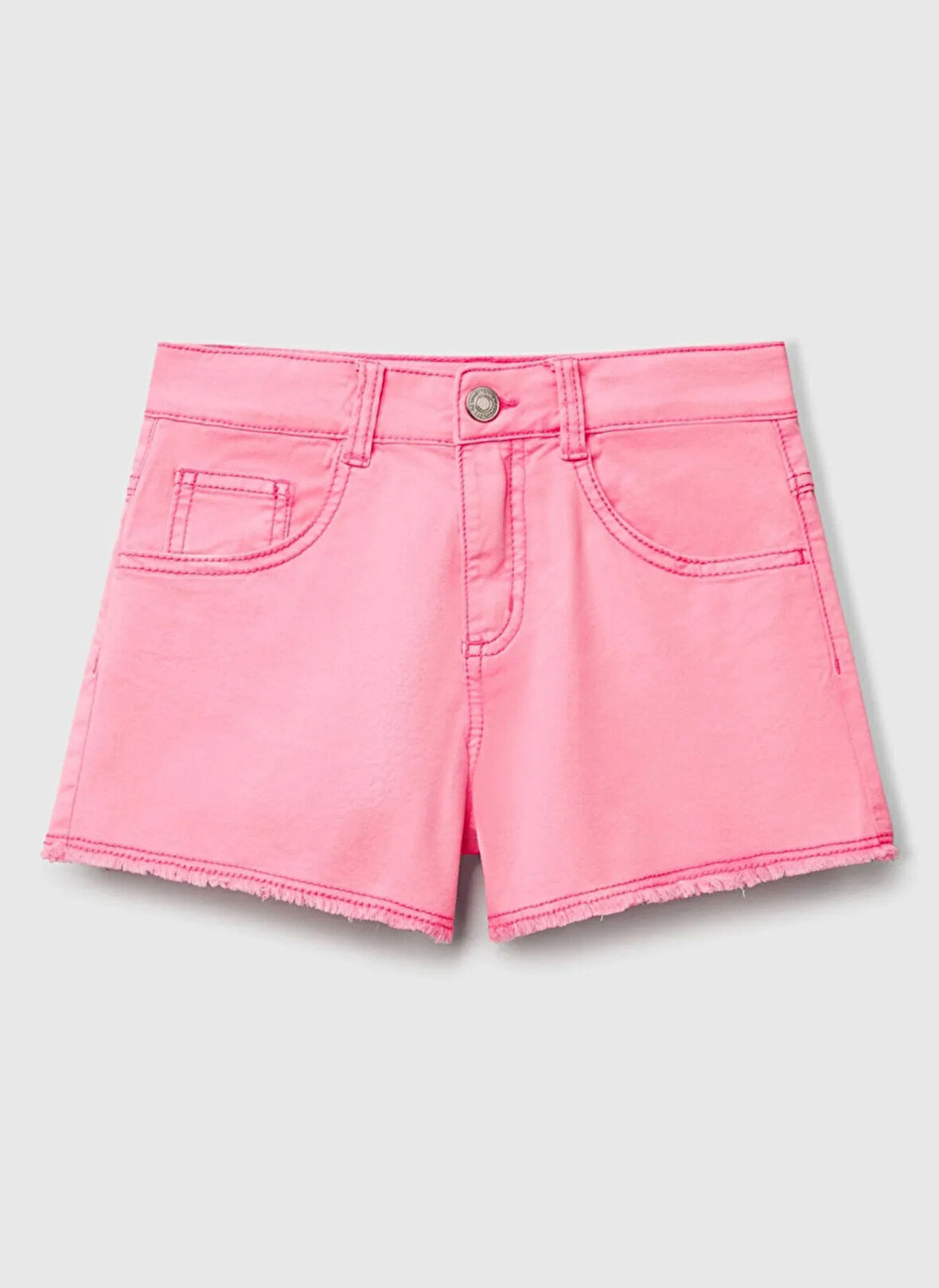 Benetton Normal Bel Regular Fit Pembe Kız Çocuk Şort 4O69C9040