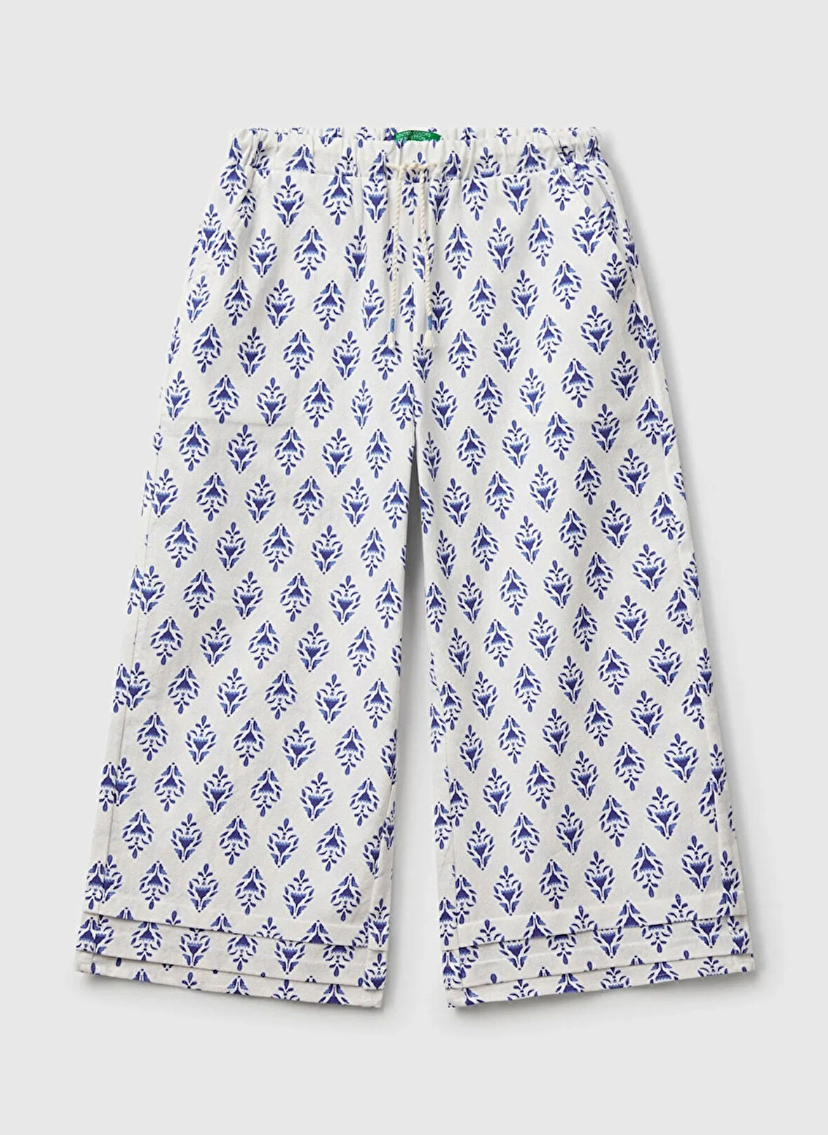 Benetton Normal Bel Geniş Paça Mavi Kız Çocuk Pantolon 4MMDCF04N