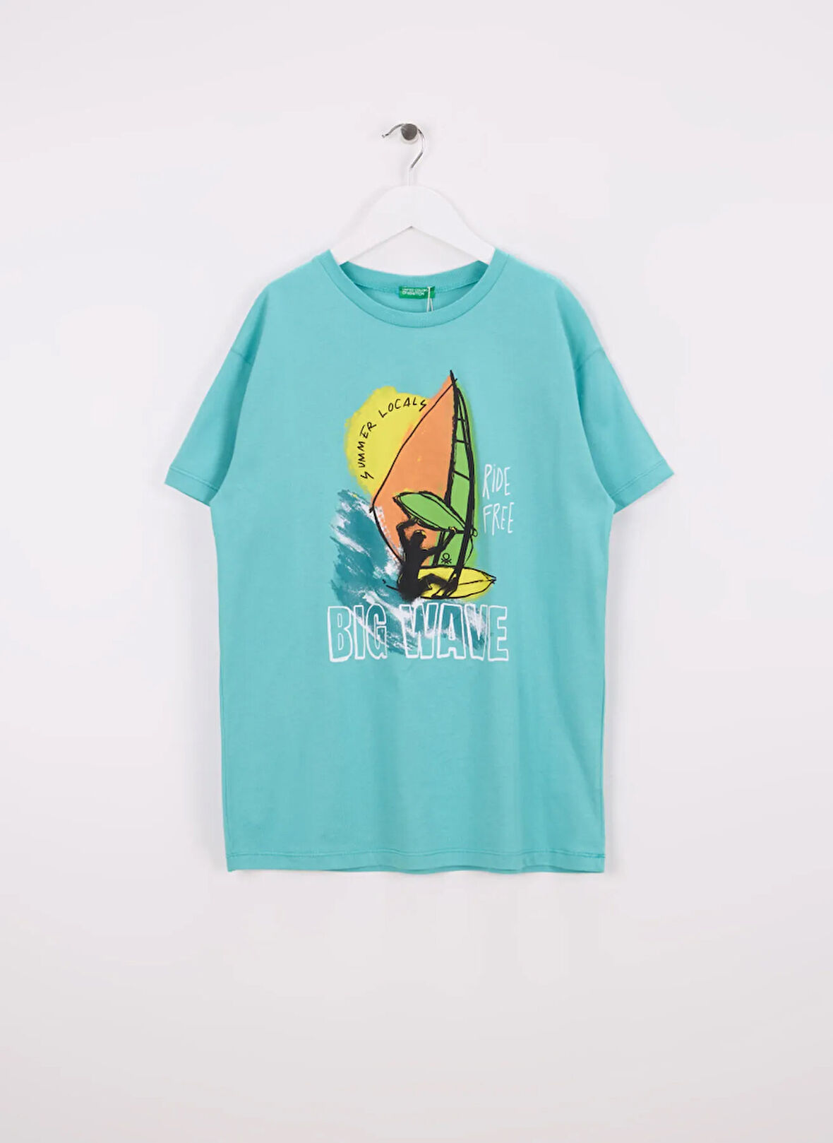 Benetton Baskılı Mint Erkek Çocuk T-Shirt 3I1XC10P7