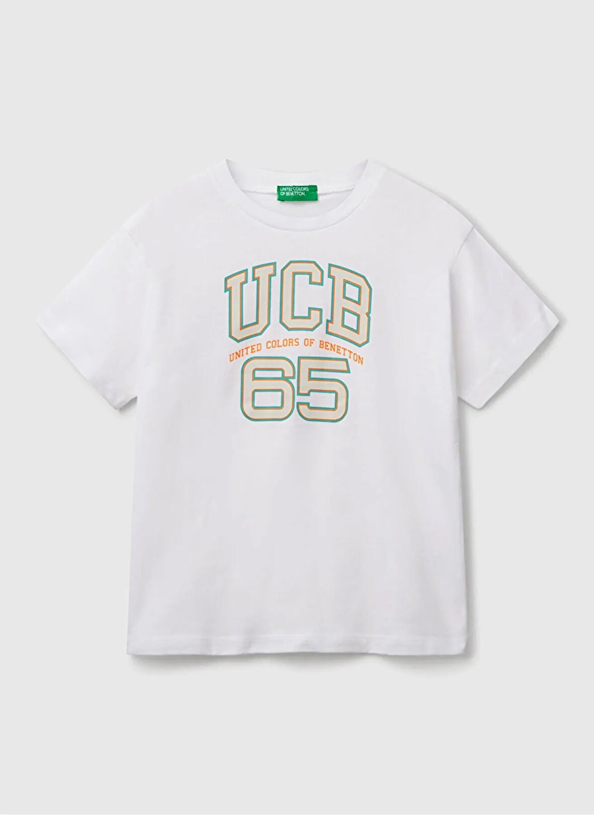 Benetton Baskılı Beyaz Erkek Çocuk T-Shirt 3I1XC10OO