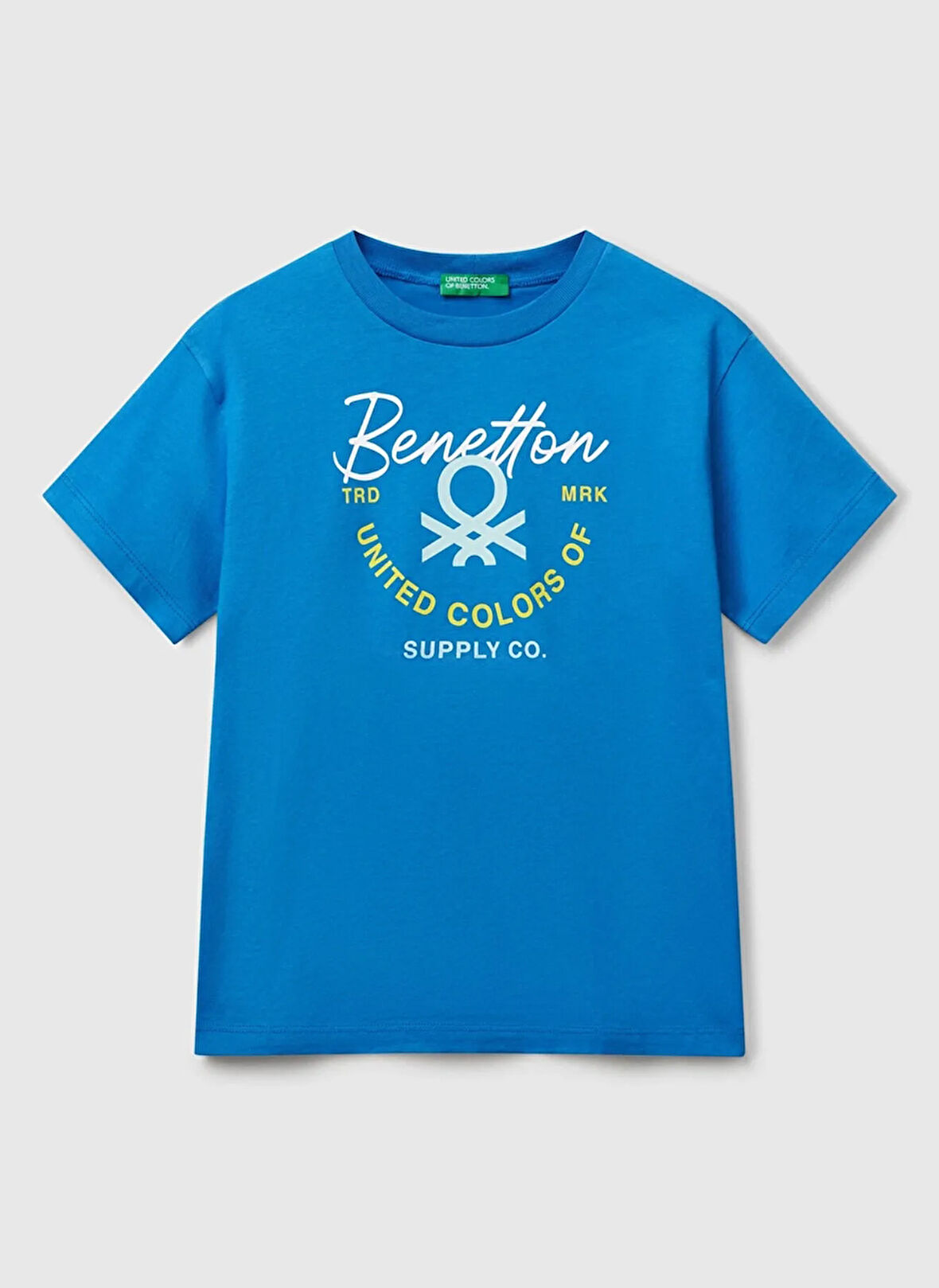 Benetton Baskılı Saks Erkek Çocuk T-Shirt 3I1XC10OO