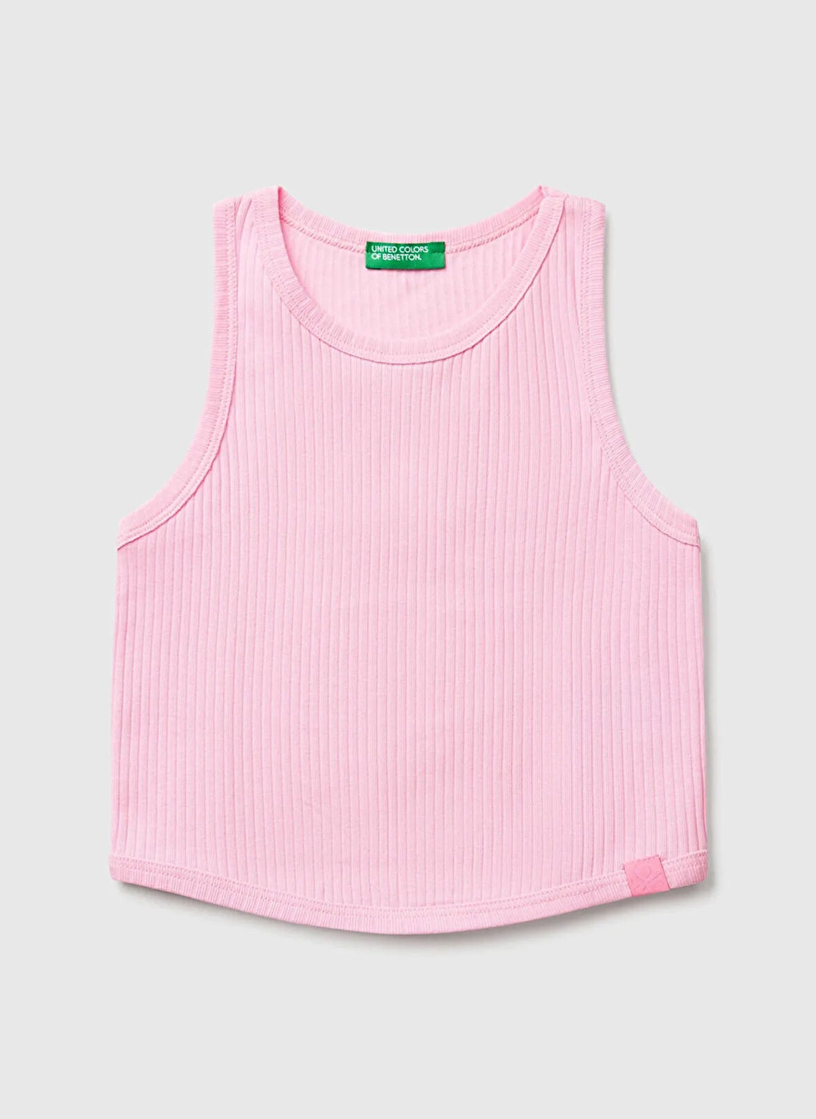 Benetton Düz Pembe Kız Çocuk Atlet 31H3CH01F
