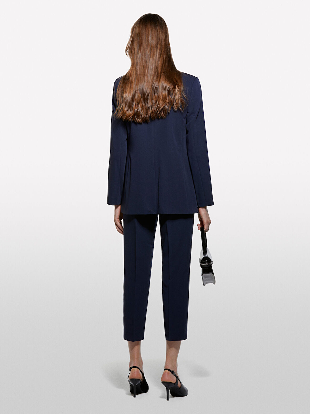 Streç Viskozlu Tek Düğmeli Regular Fit Blazer Ceket Kadın Lacivert Ceket - 325A2KVXLW025