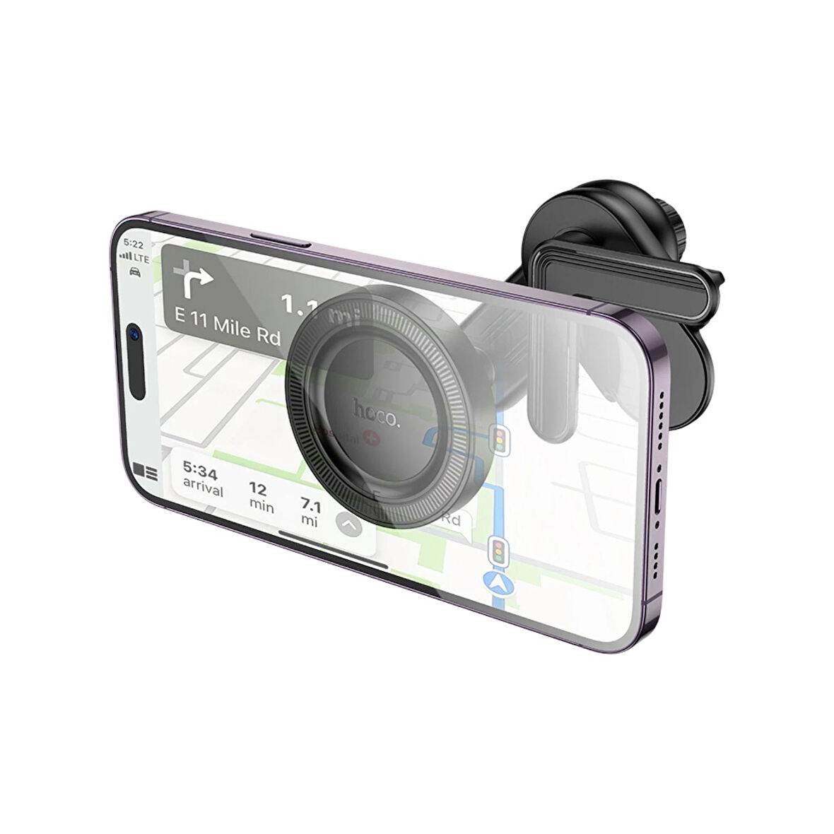 Hoco H57 Show Araç CarPlay Ekranına Sabitlenen Manyetik Telefon Tutucu - Siyah