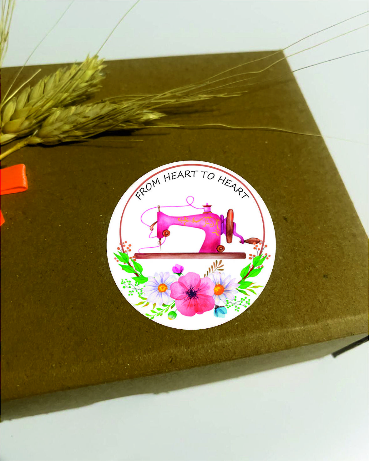 Eticaret El İşi Kutu ve Hediye Paketi Etiketi Renkli Yuvarlak 4x4 cm 96 Adet