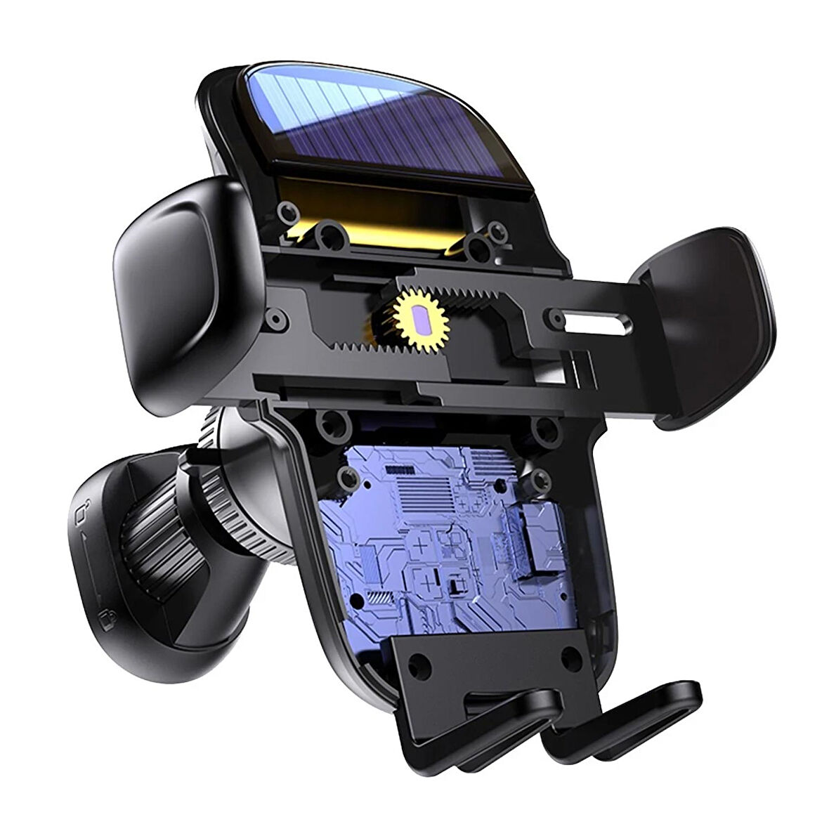 Yesido C164 Araç İçi Telefon Tutucu Güneş Enerji Panelli 180 Derece Ayarlanabilir Kablosuz Şarjlı