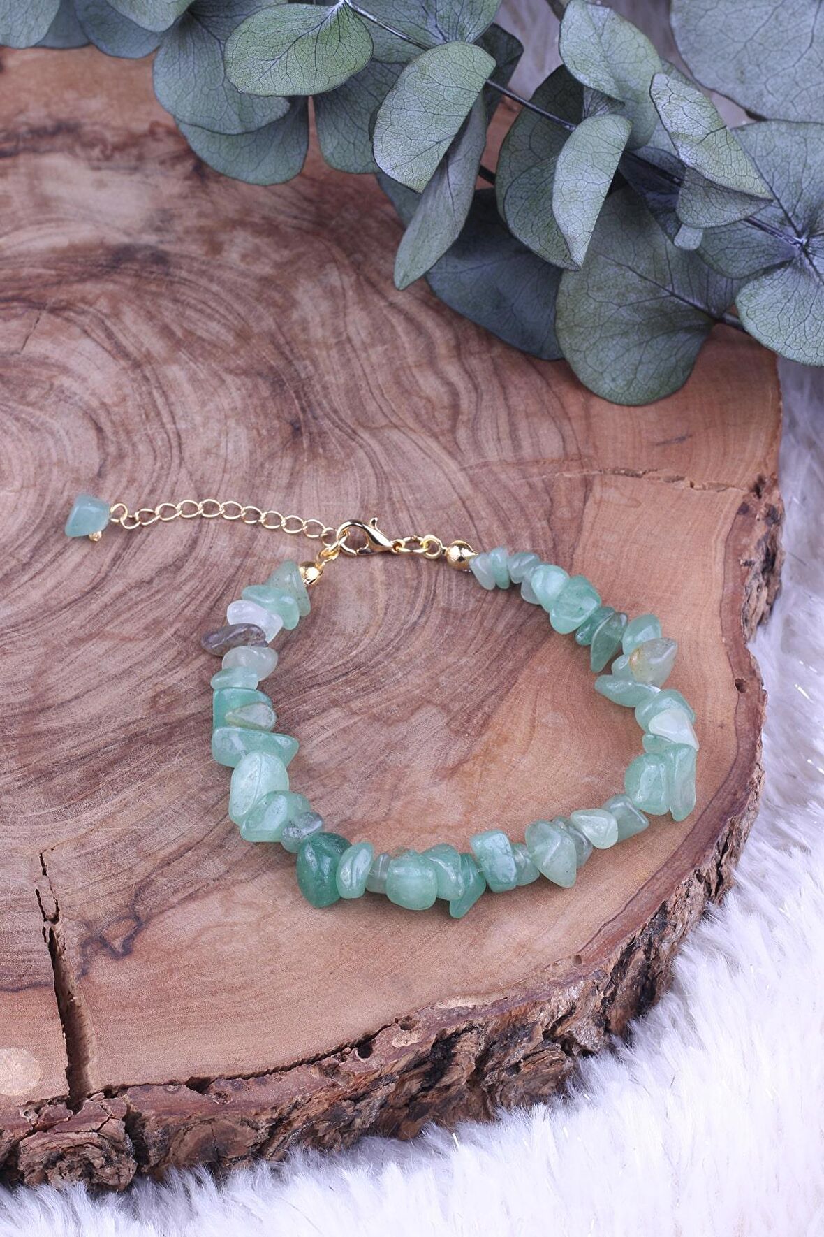 Doğal Aventurin Taşlı Kadın Bileklik - 300183