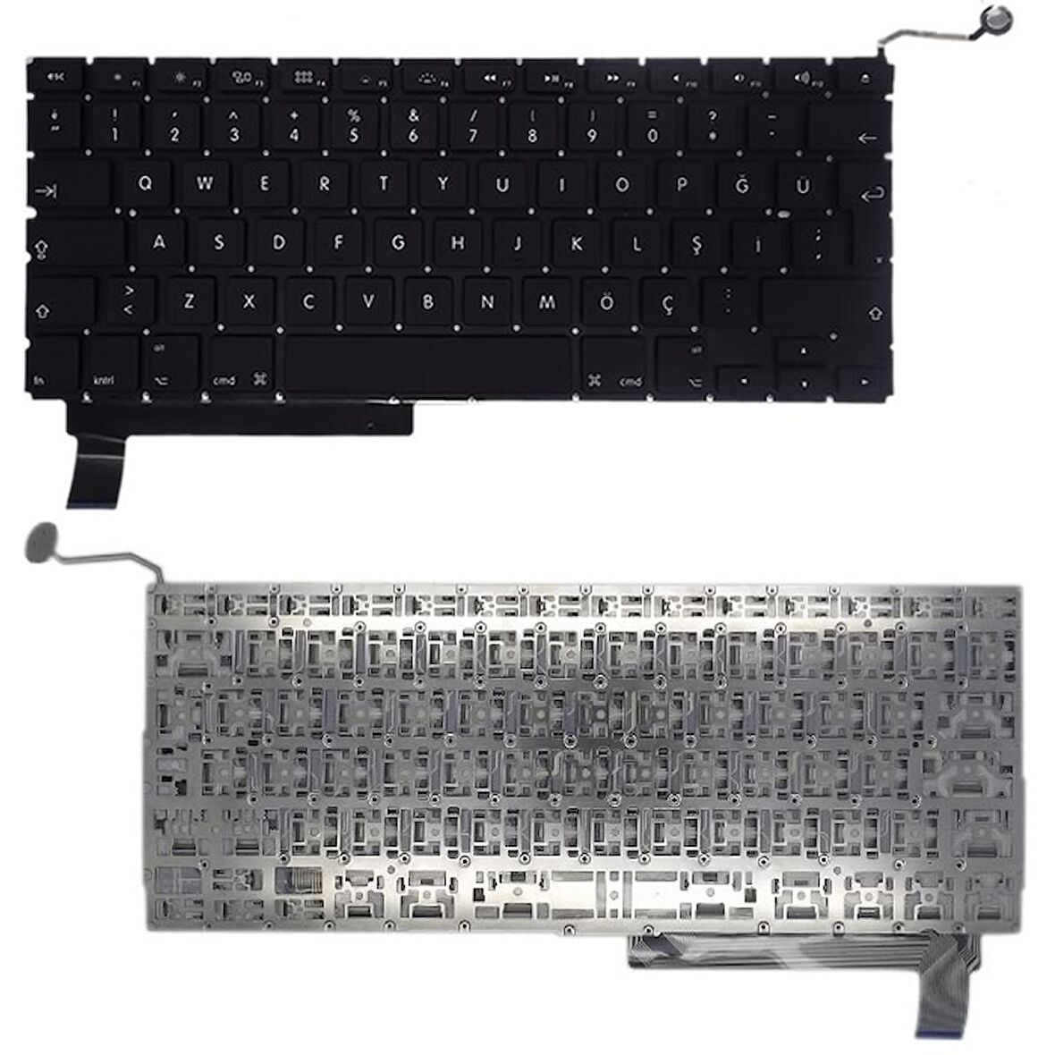 Apple Macbook Pro MC371LL/A, MC371TU/A, MC372LL/A Uyumlu Klavye Tuş Takımı Tuş Seti Siyah Türkçe