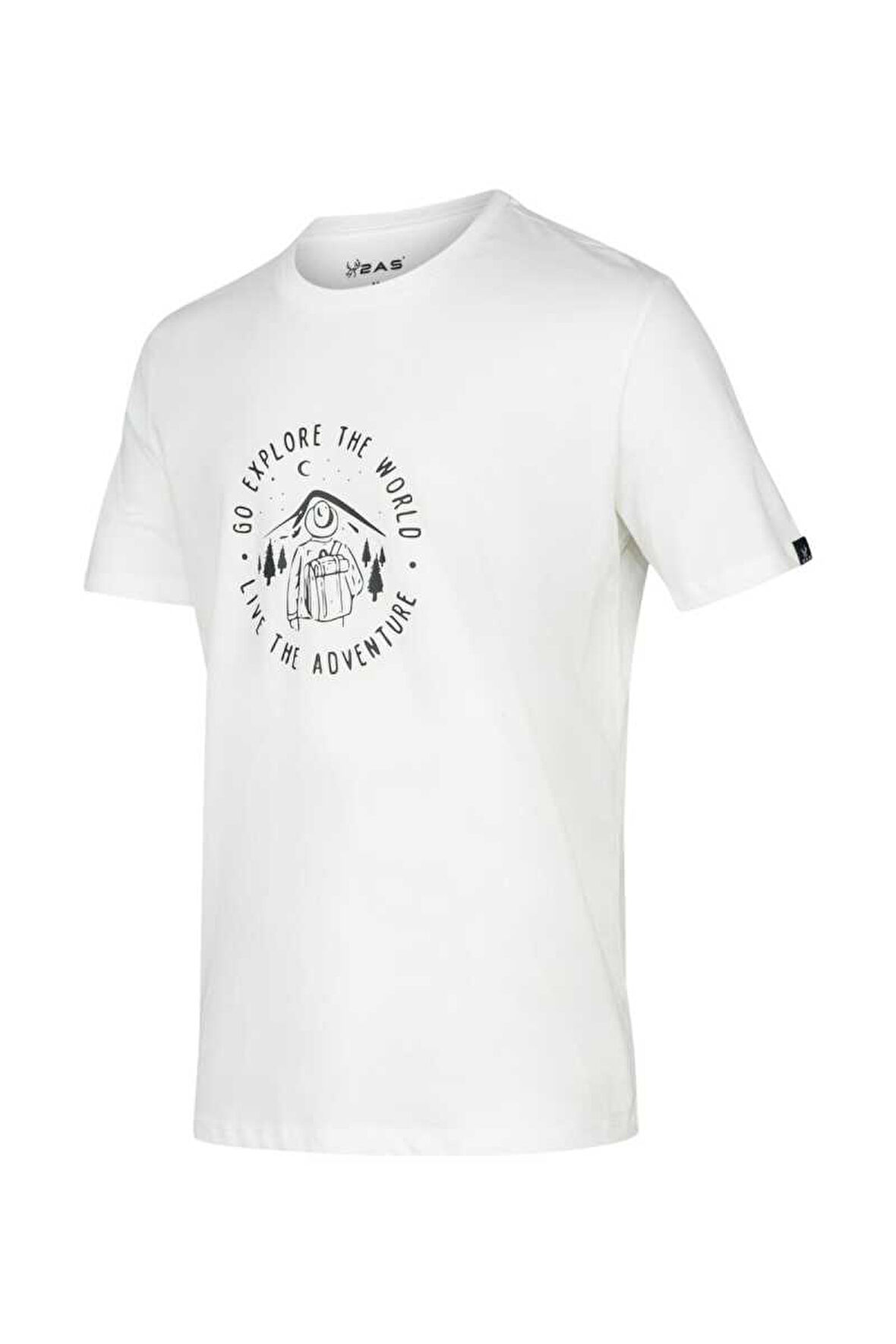 2AS ALEX BASKILI ERKEK SIFIR YAKA  T-SHİRT  014