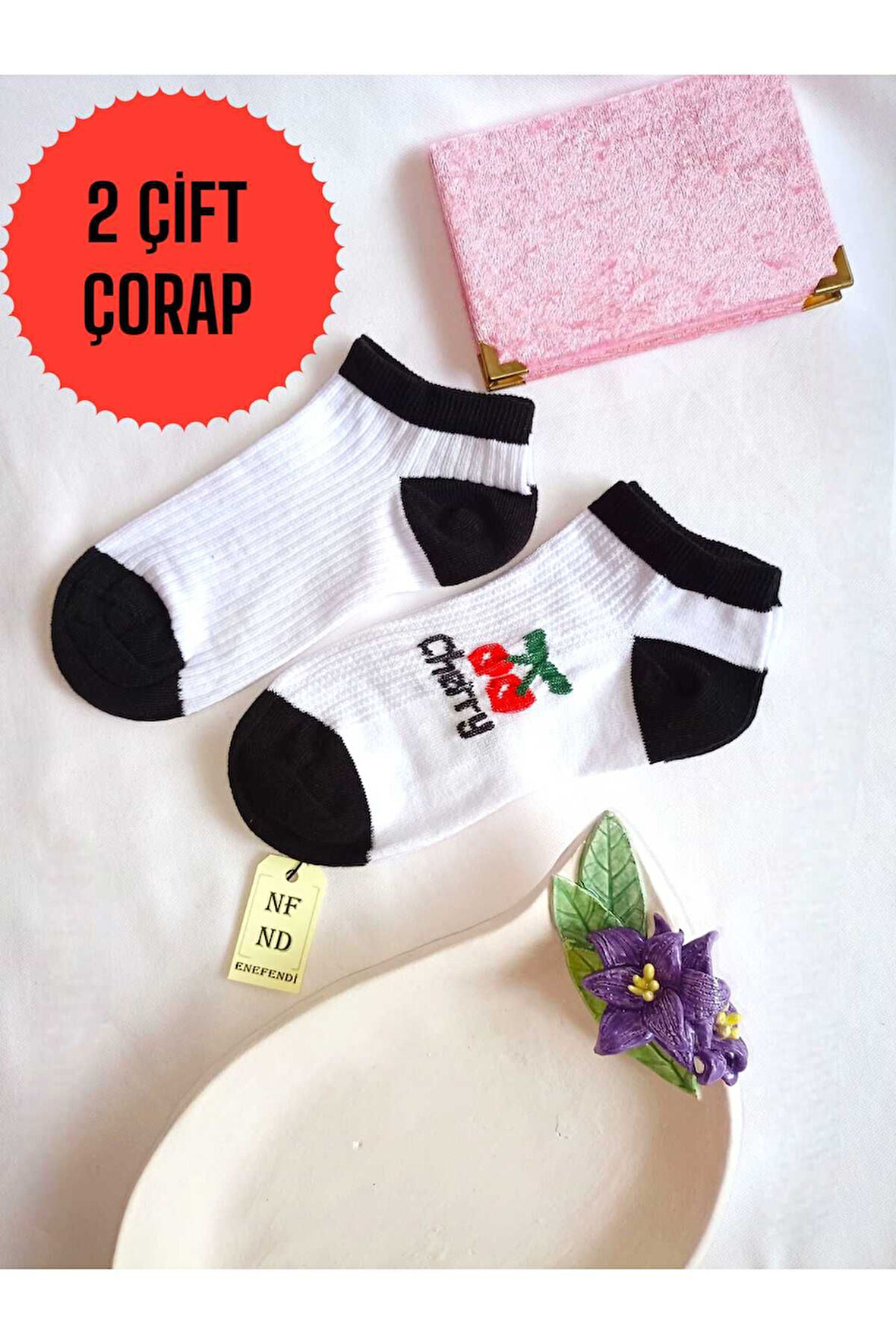2 ÇİFT ÇORAP PAMUKLU BURUN DİKİŞSİZ PATİK YUMUŞAK KISA KONÇ KADIN ÇORABI 36-40 SİYAH BEYAZ