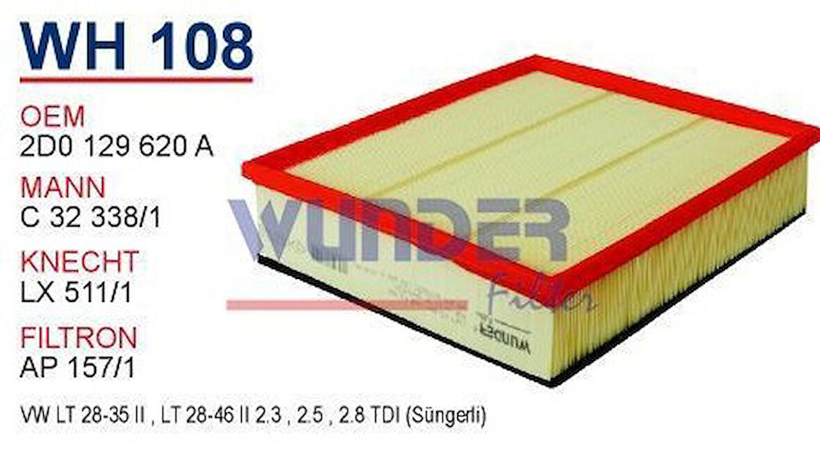 HAVA FİLTRESİ LT 28-46 II Panelvan/Van (2DA, 2DD, 2D0129620AWUN