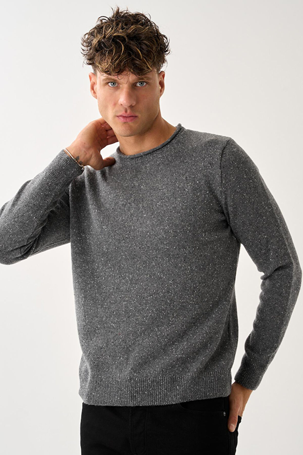 Erkek Melanj Triko Kazak