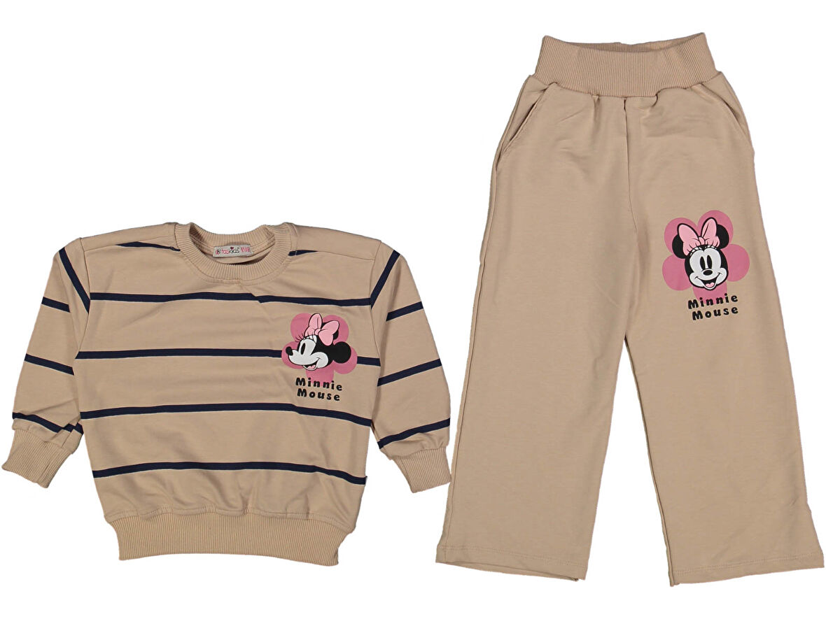 TASKİDS2İ M.Mause 2 İp Kumaş %100 Pamuk Kız Çocuk Eşofman Takımı 6-13 Yaş 31613-31669