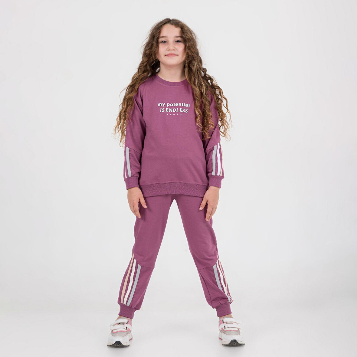 TASKİDS2İ My Potantial 2 İp Kumaş %100 Pamuk Kız Çocuk Eşofman Takımı 6-13 Yaş 32213-32269