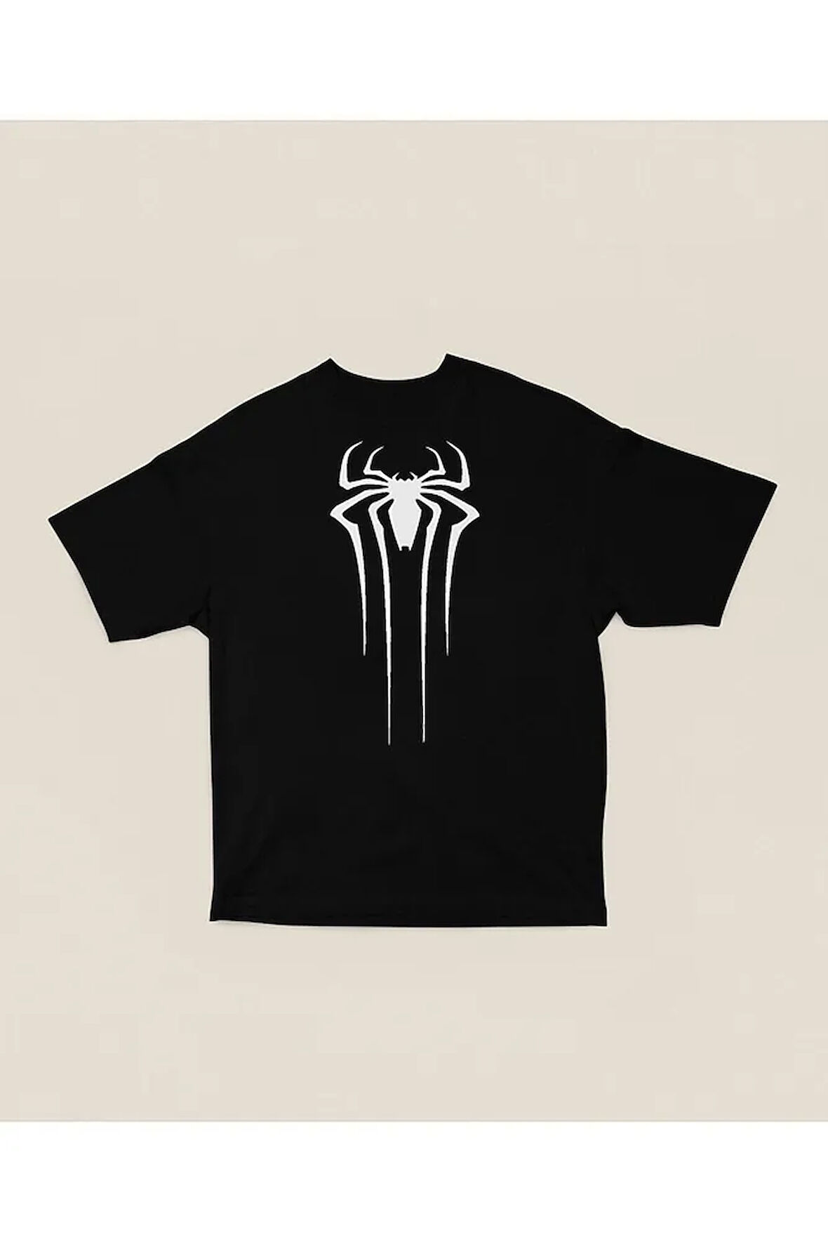 Örümcek Adam Film Logo Baskılı Unisex Marvel Oversize Tişört