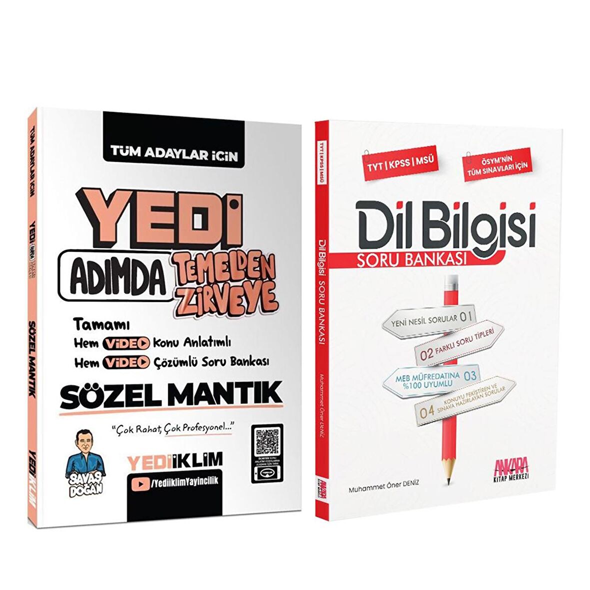 Yediiklim Yedi Adımda Temelden Zirveye Sözel Mantık ve AKM Dil Bilgisi Soru Bankası Seti 2 Kitap