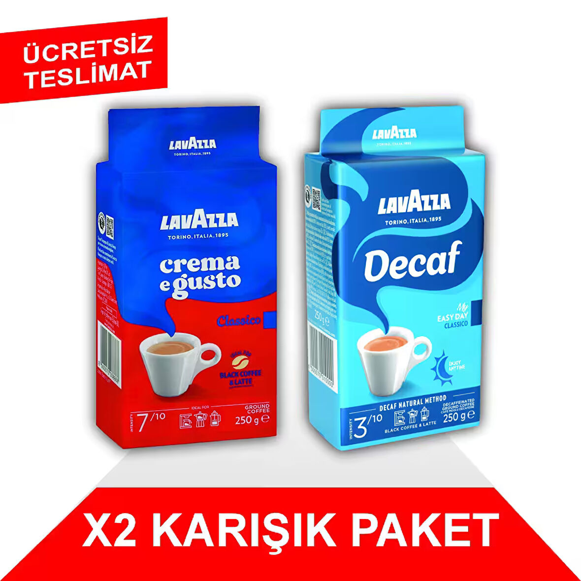 Crema e Gusto + Decaf My Easy Day Classico Filtre Kahve (250gr) 2'Li Paket