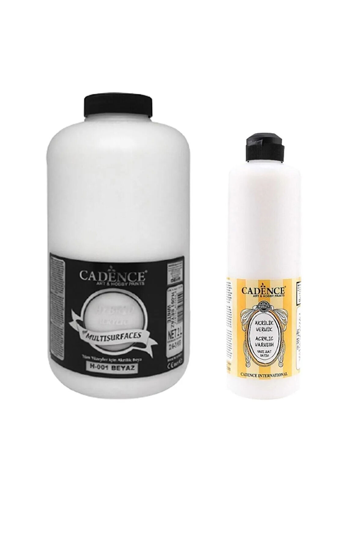 Beyaz Hybrid Multisurface 2 Litre H-001+750ml. Su Bazlı Yarı Mat Vernik