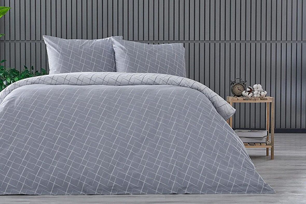 Easy Cotton Glimmer Nevresim Takımı Çift Kişilik - Gri