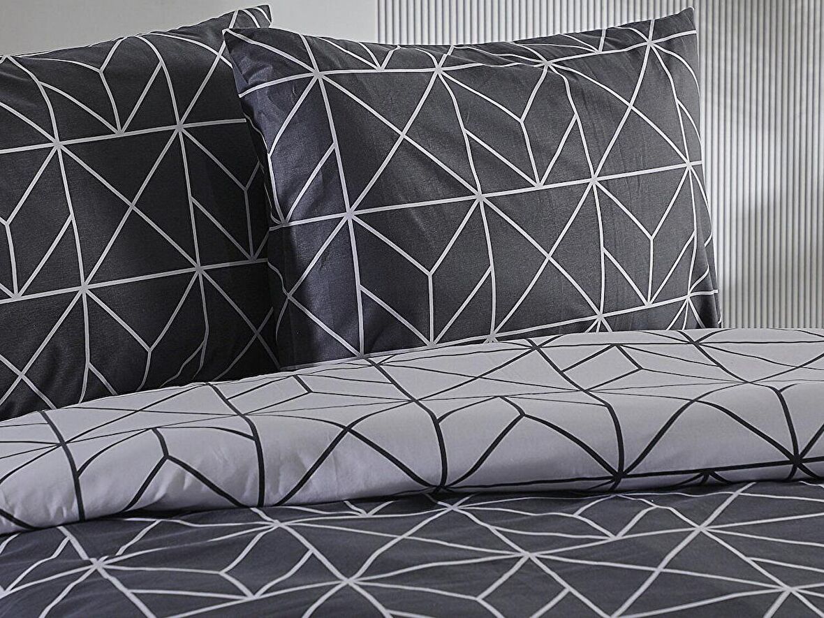 Ranforce Polka Nevresim Takımı Çift King Size - Antrasit