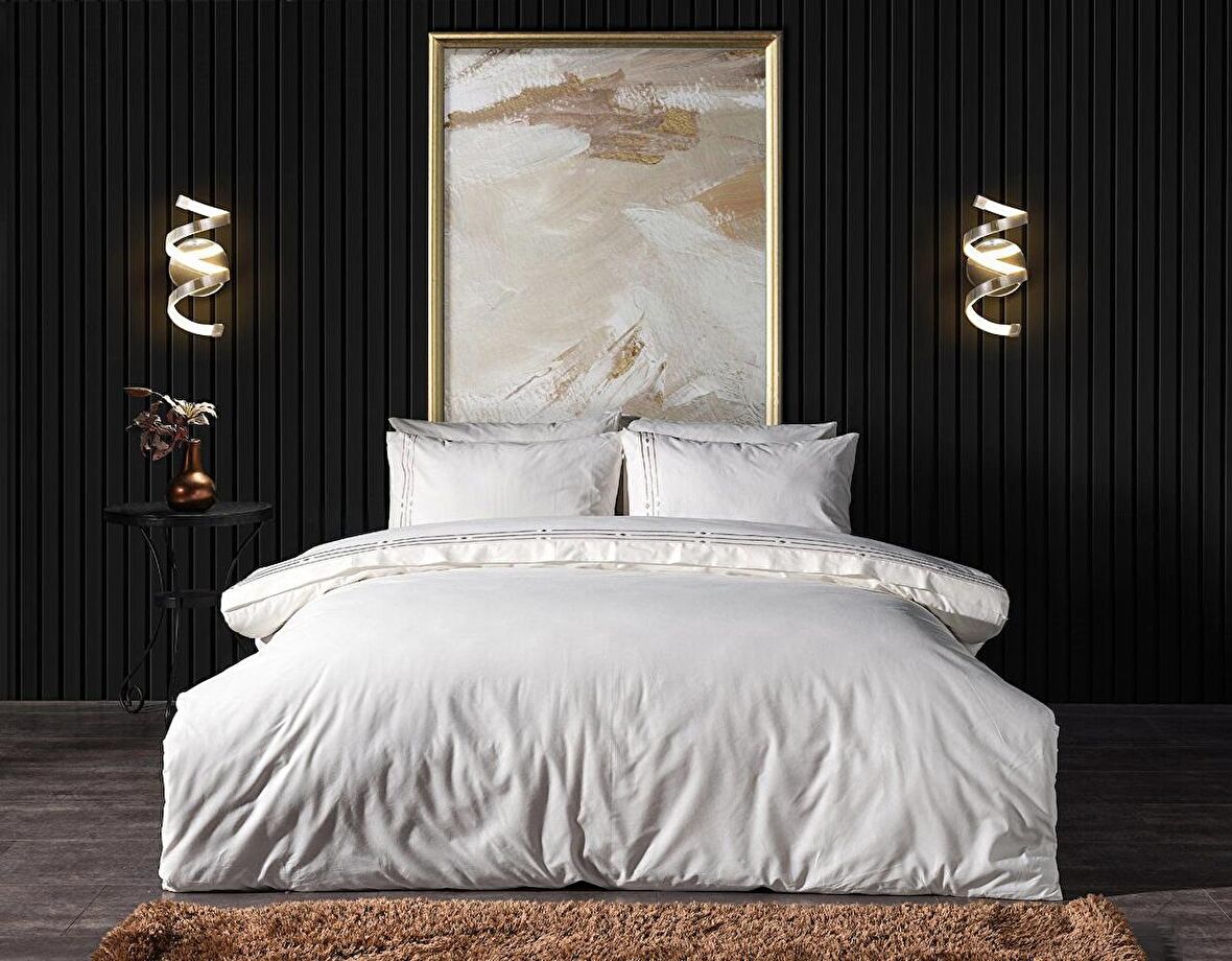 Zelda Nakışlı Nevresim Takımı Çift Kişilik - Pudra