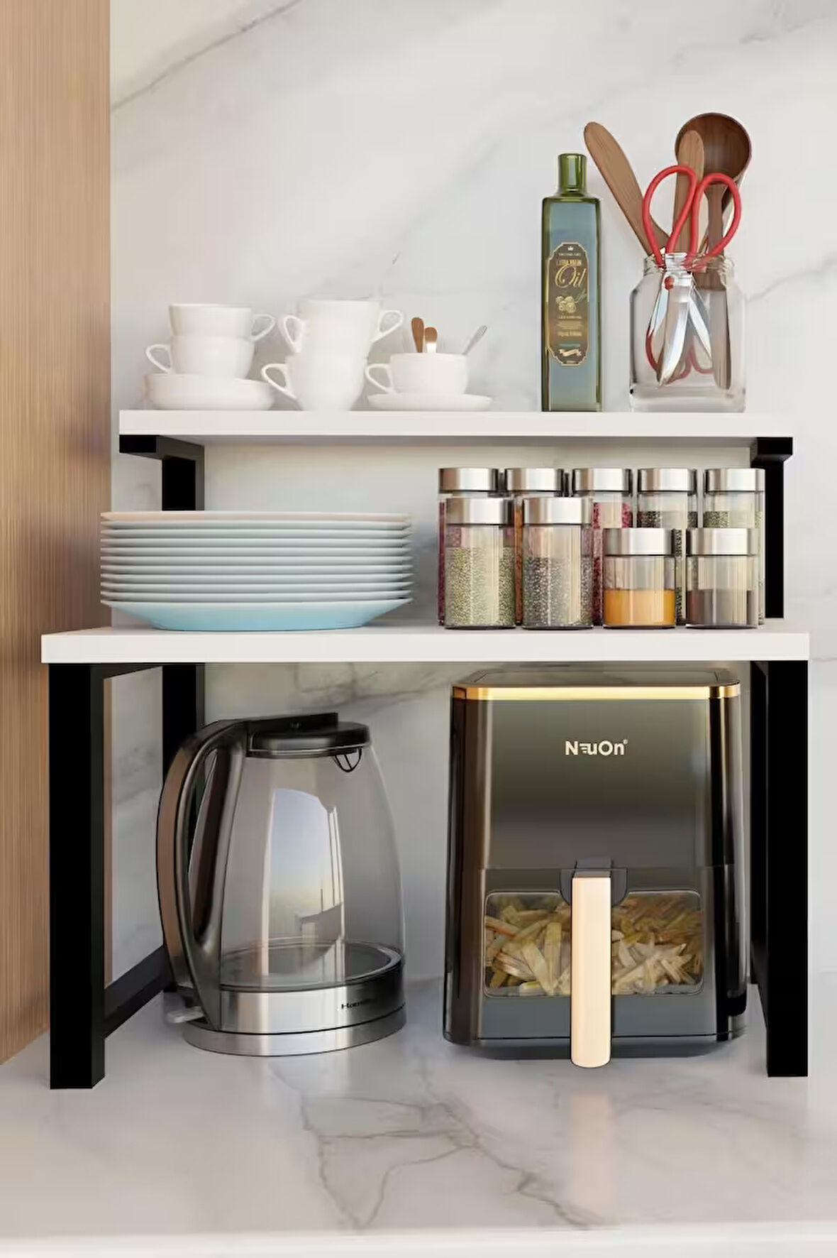  Airfryer standı Mutfak Organizeri,Mikrodalga Dolabı,Tezgah Üstü Fırın Standı,Çay ,Kahve,Baharatlık