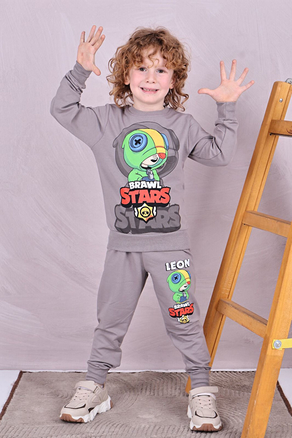 PJK2İ Brawl Star Desenli 2 İp %100 Pamuk Erkek Çocuk Eşofman Takımı 3-10 Yaş 8171