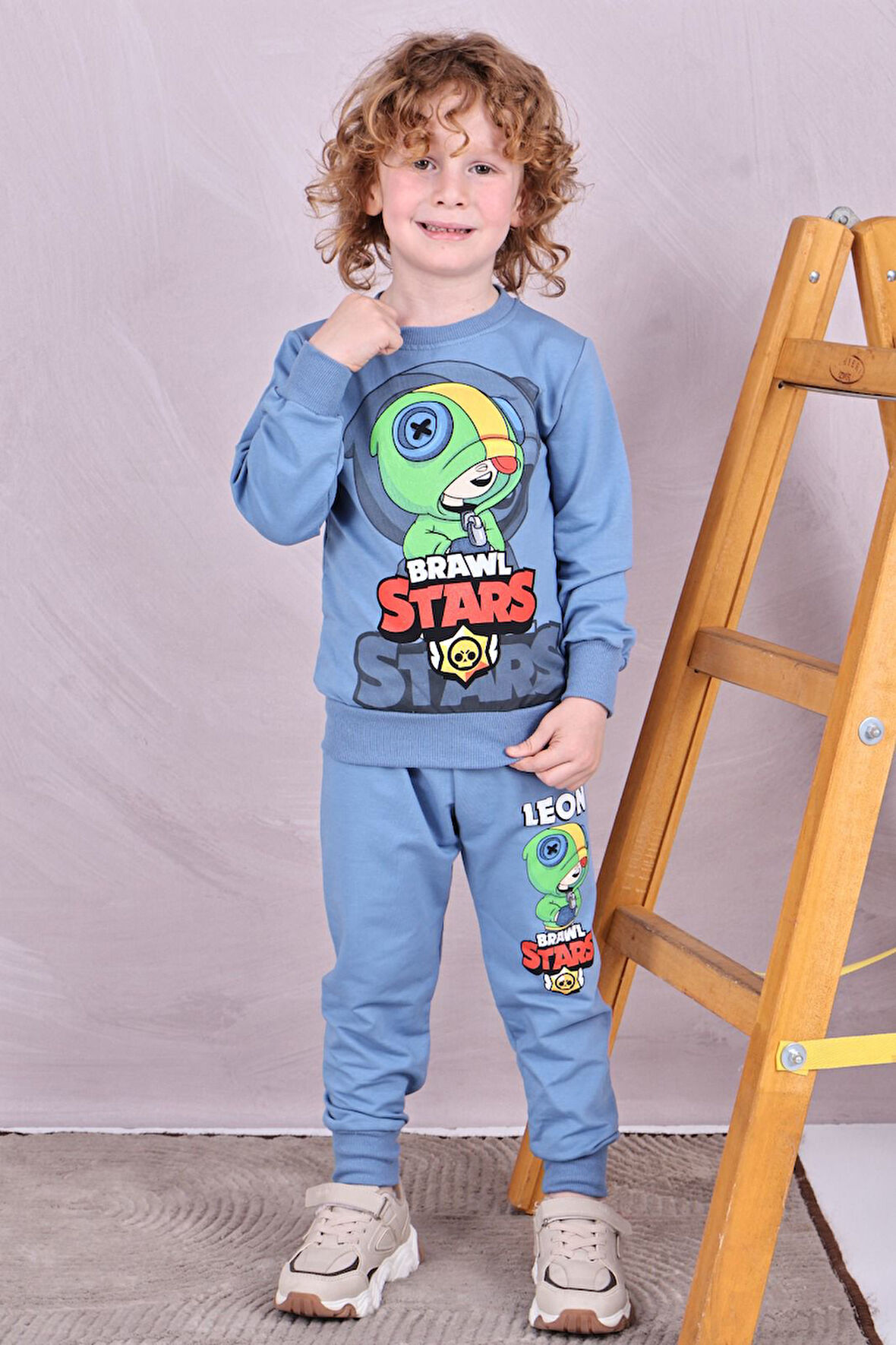 PJK2İ Brawl Star Desenli 2 İp %100 Pamuk Erkek Çocuk Eşofman Takımı 3-10 Yaş 8171