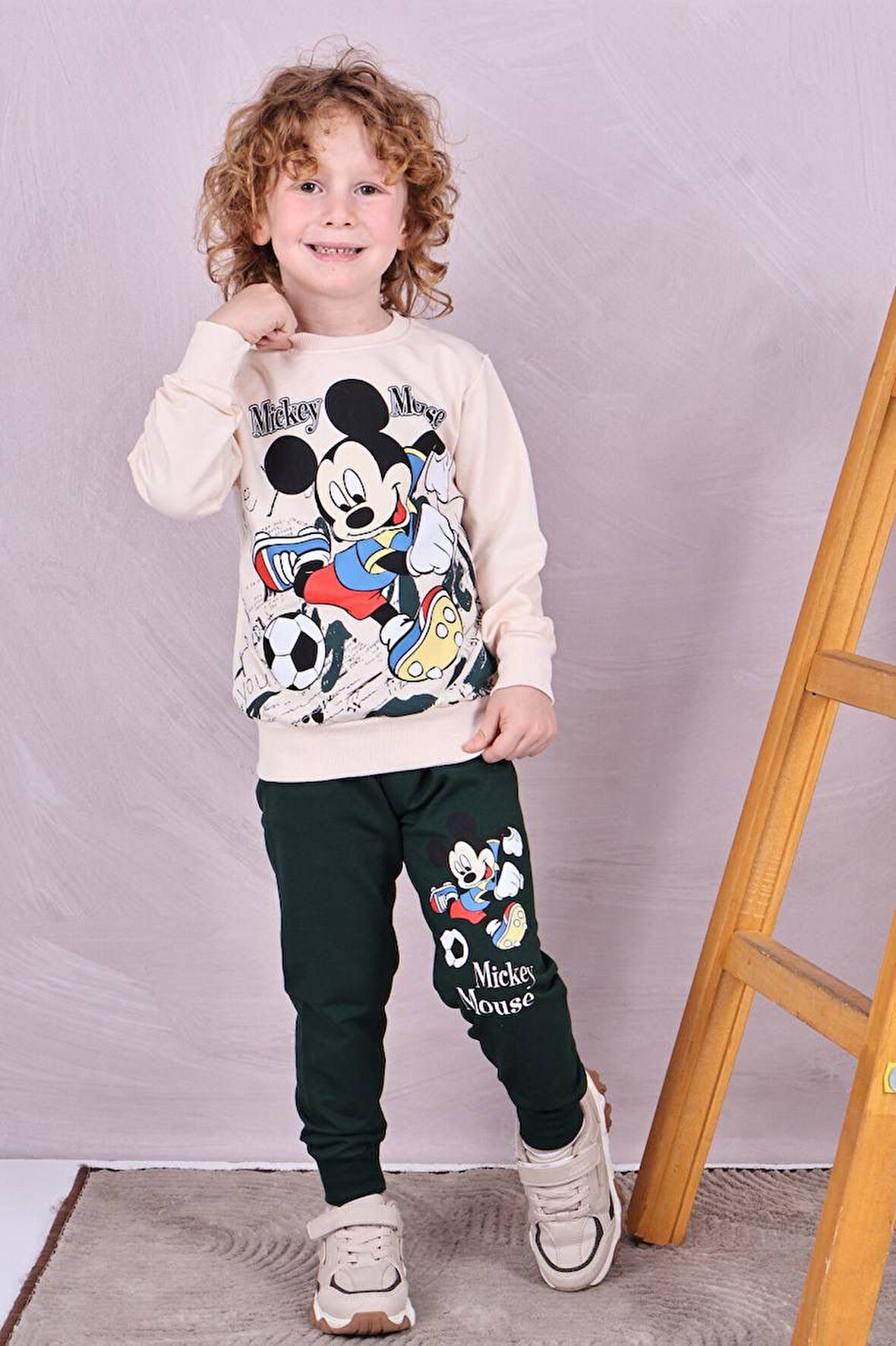 PJK2İ MCKY Desenli 2 İp %100 Pamuk Erkek Çocuk Eşofman Takımı 3-10 Yaş 8172