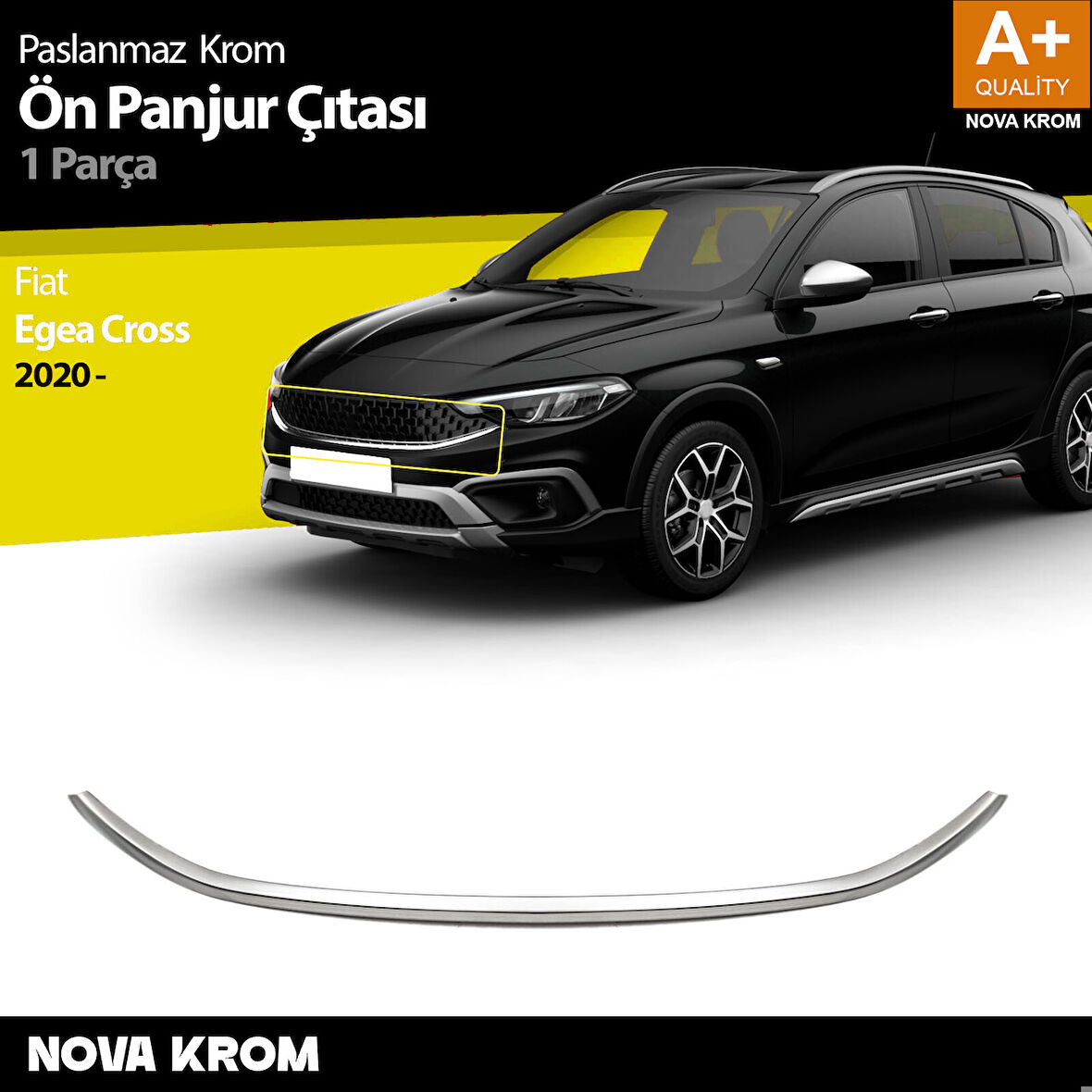 Fiat Egea Cross Krom Ön Panjur Çıtası 2020 Üzeri