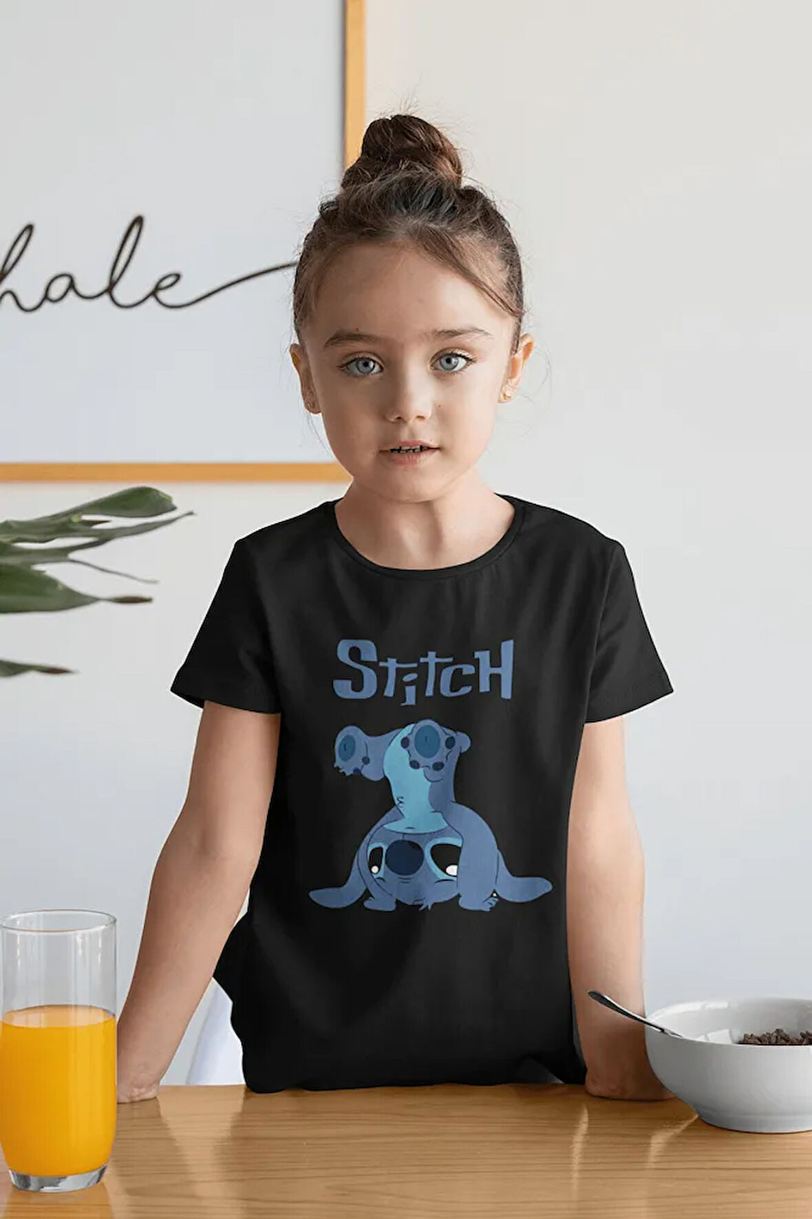 Tasarım Stitch Baskılı Unisex Çizgi Film Çocuk Tişört (1-12 YAŞ)