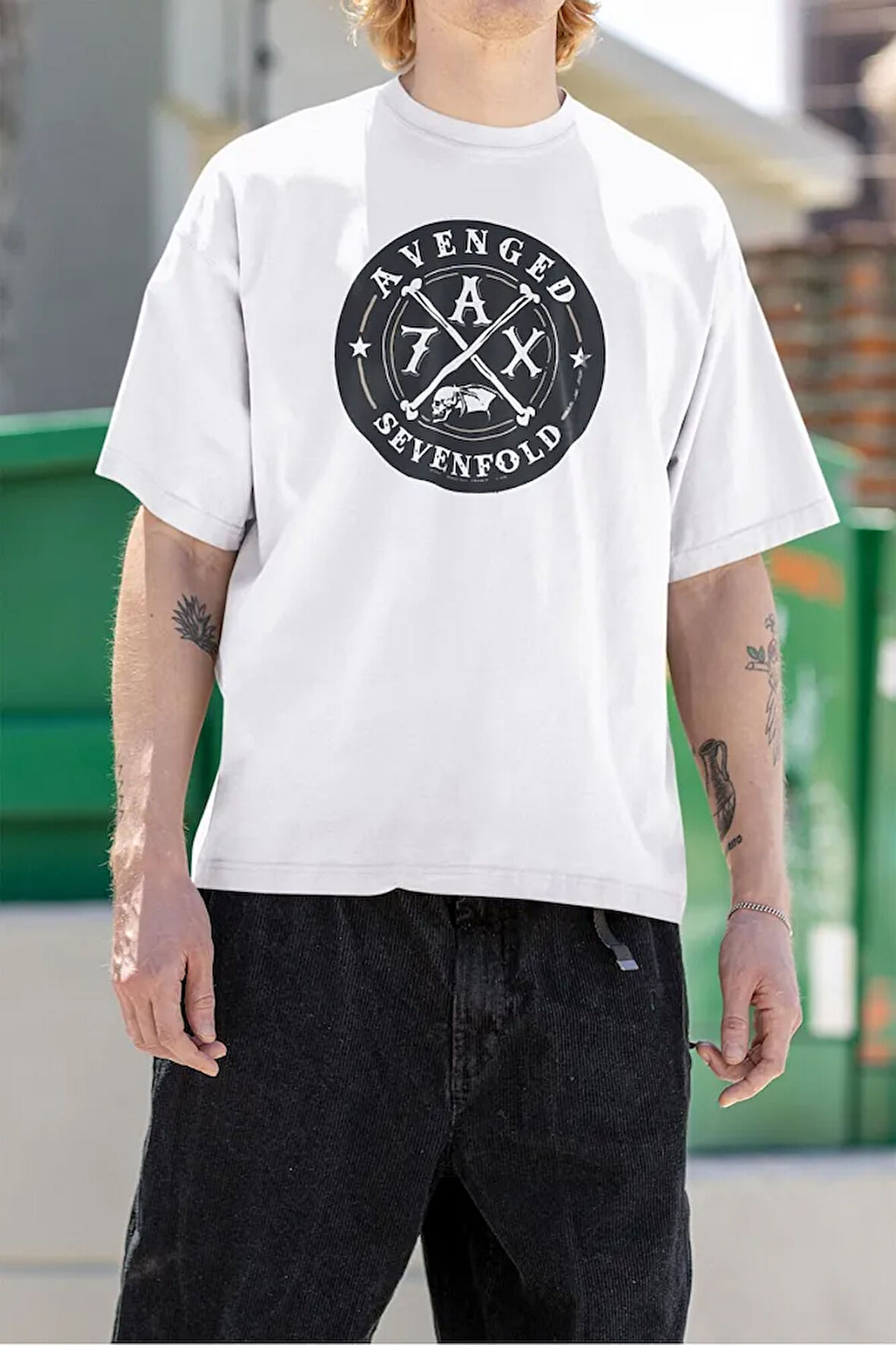 Unisex Avenged Sevenfold Grubu Baskılı Unisex Tişört, Oversize Rock Metal Müzik Grubu Baskılı Tişört