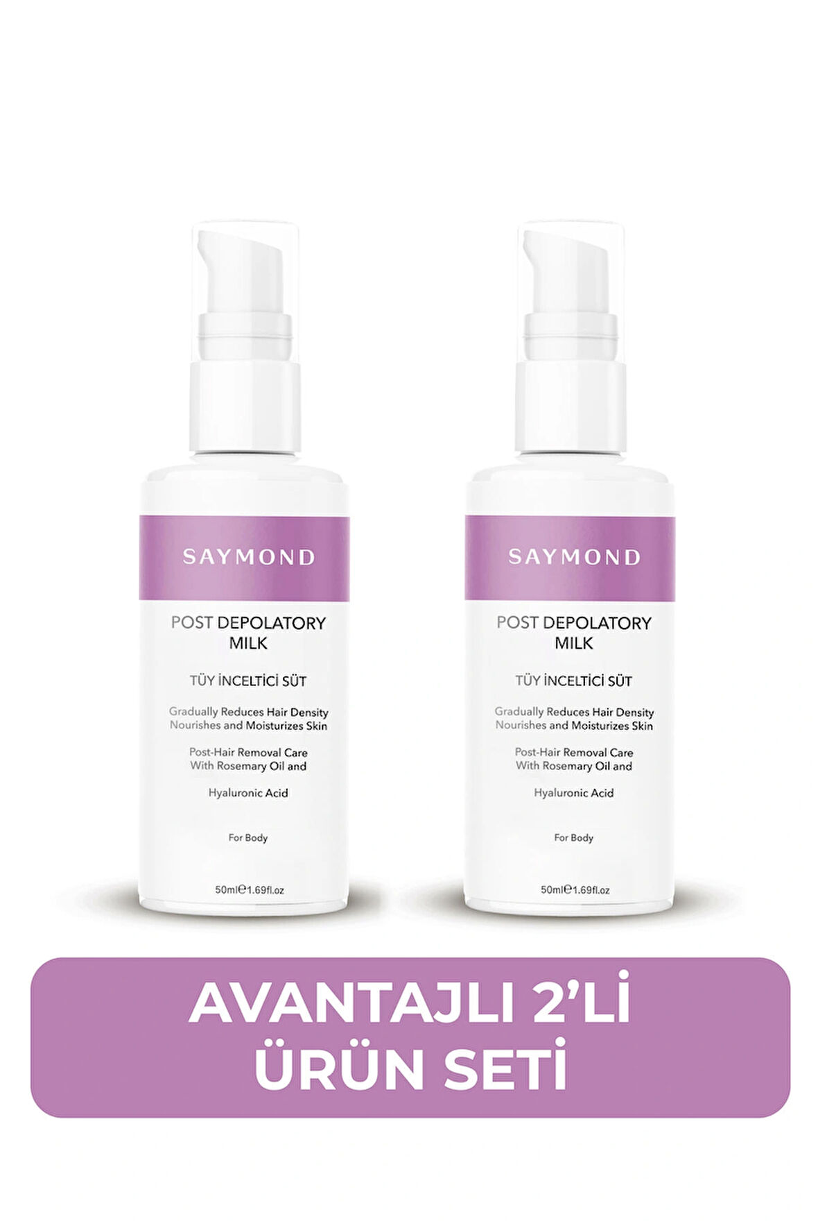 SAYMOND 2'li Tüy Ve Nemlendirici Süt Isırgan Otu & Hyaluronik Asit Özlü 50 ml