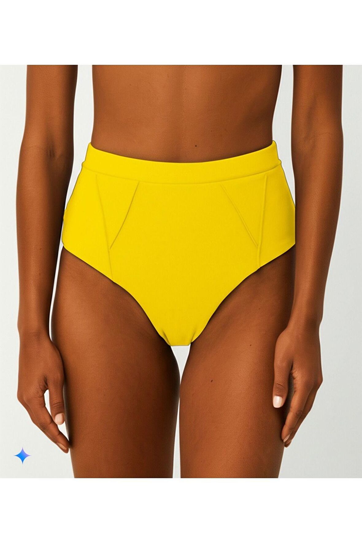 Sarı Süper Yüksek Bel Bikini Altı