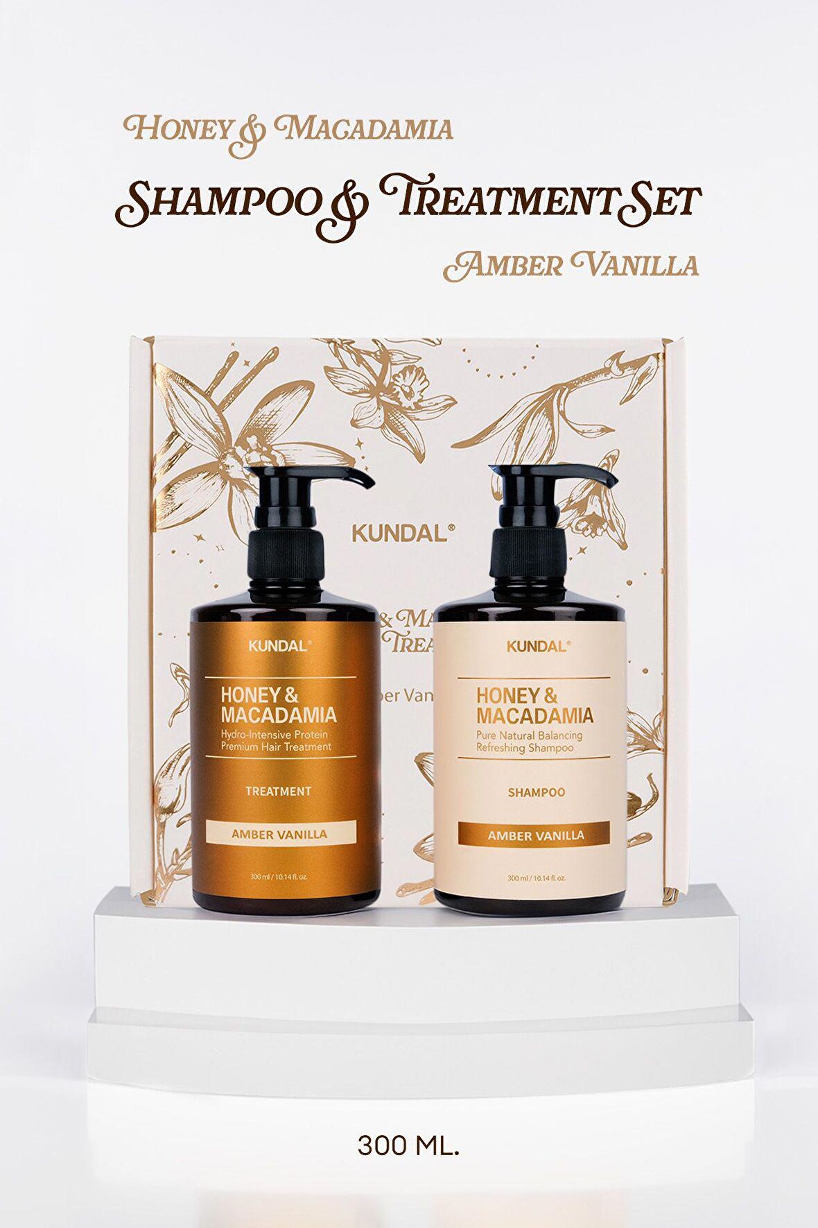 Yoğun Nemlendirici ve Besleyici İkili Saç Bakım Seti KUNDAL Holiday Edition 300ml Shampoo/Treatment