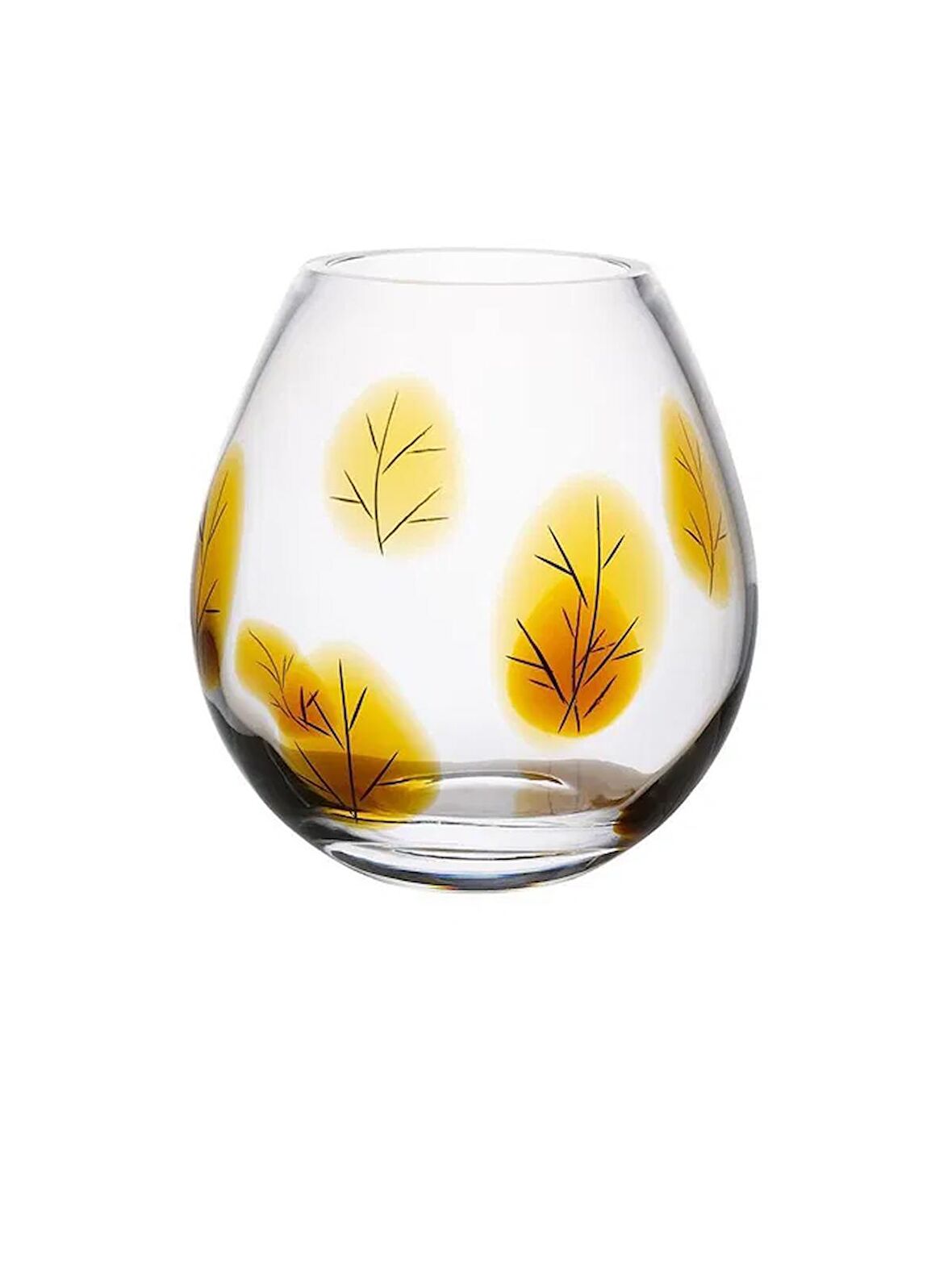 Paşabahçe Yapraklı Vazo Amber
