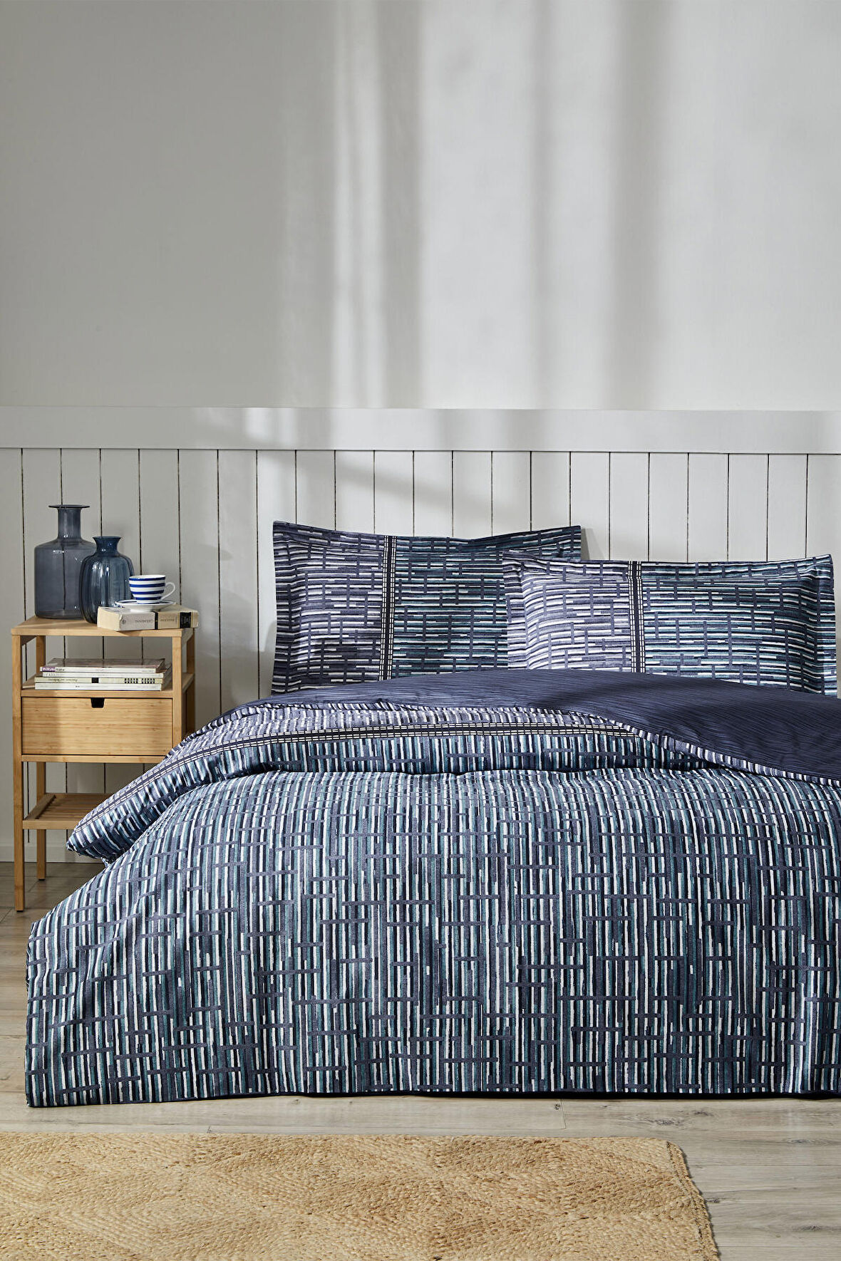 Özdilek Modra King Boy Çift Kişilik Lastikli Fitted Çarşaf Nevresim Takımı