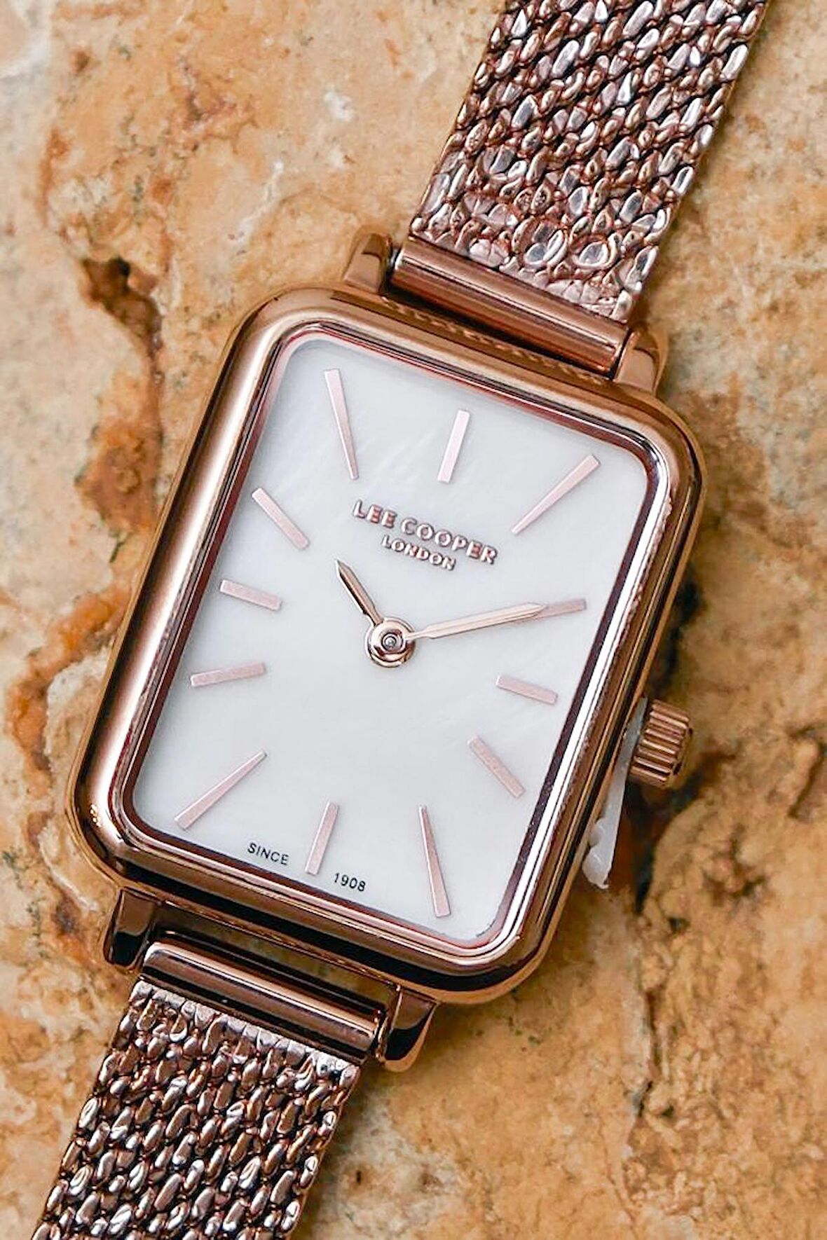 Lee Cooper LC07815 Dikdörtgen 6 Renk Hasır Kordon Kadın Kol Saati 