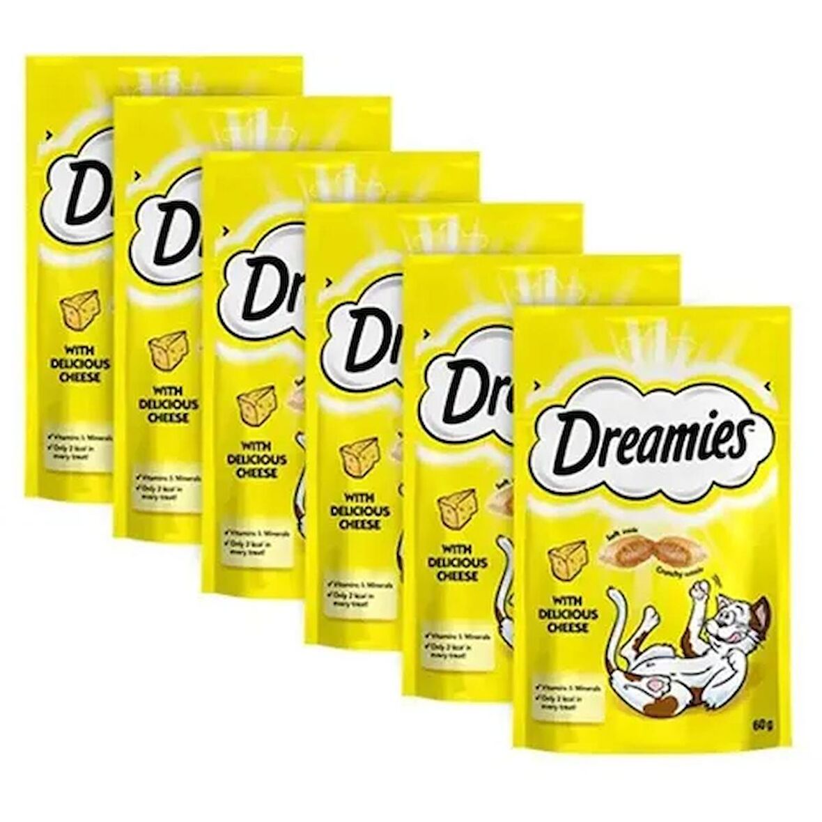 Dreamies With Cheese Peynirli Granül Yetişkin Kedi Ödülü 6x60 g 