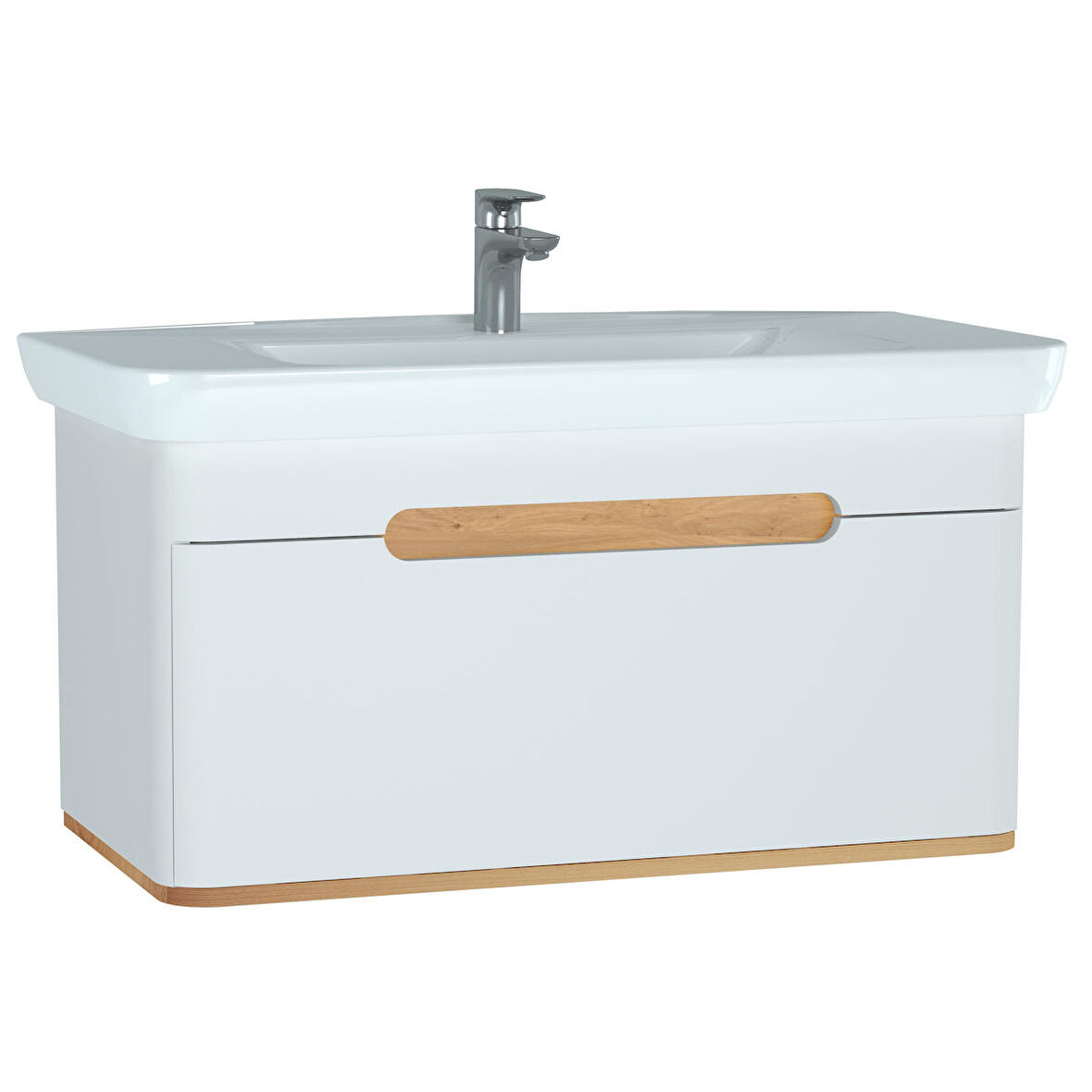 VitrA Sento 60814 Lavabo Dolabı, Tek Çekmeceli, 100 cm, Mat Beyaz