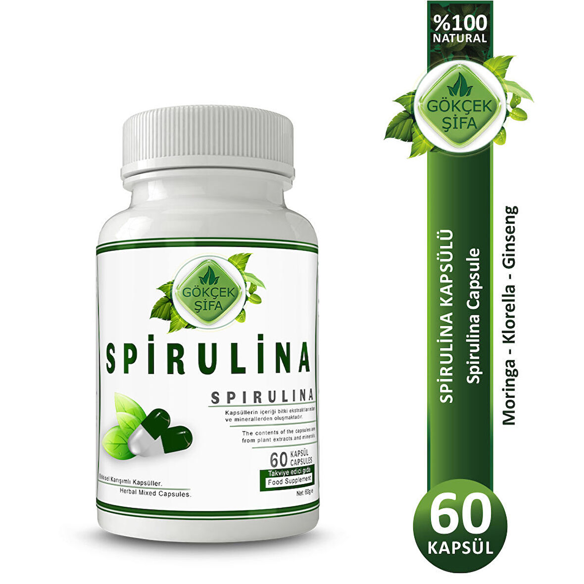 Spirulina Kapsül ( Spirulina Capsule) 60 Adet