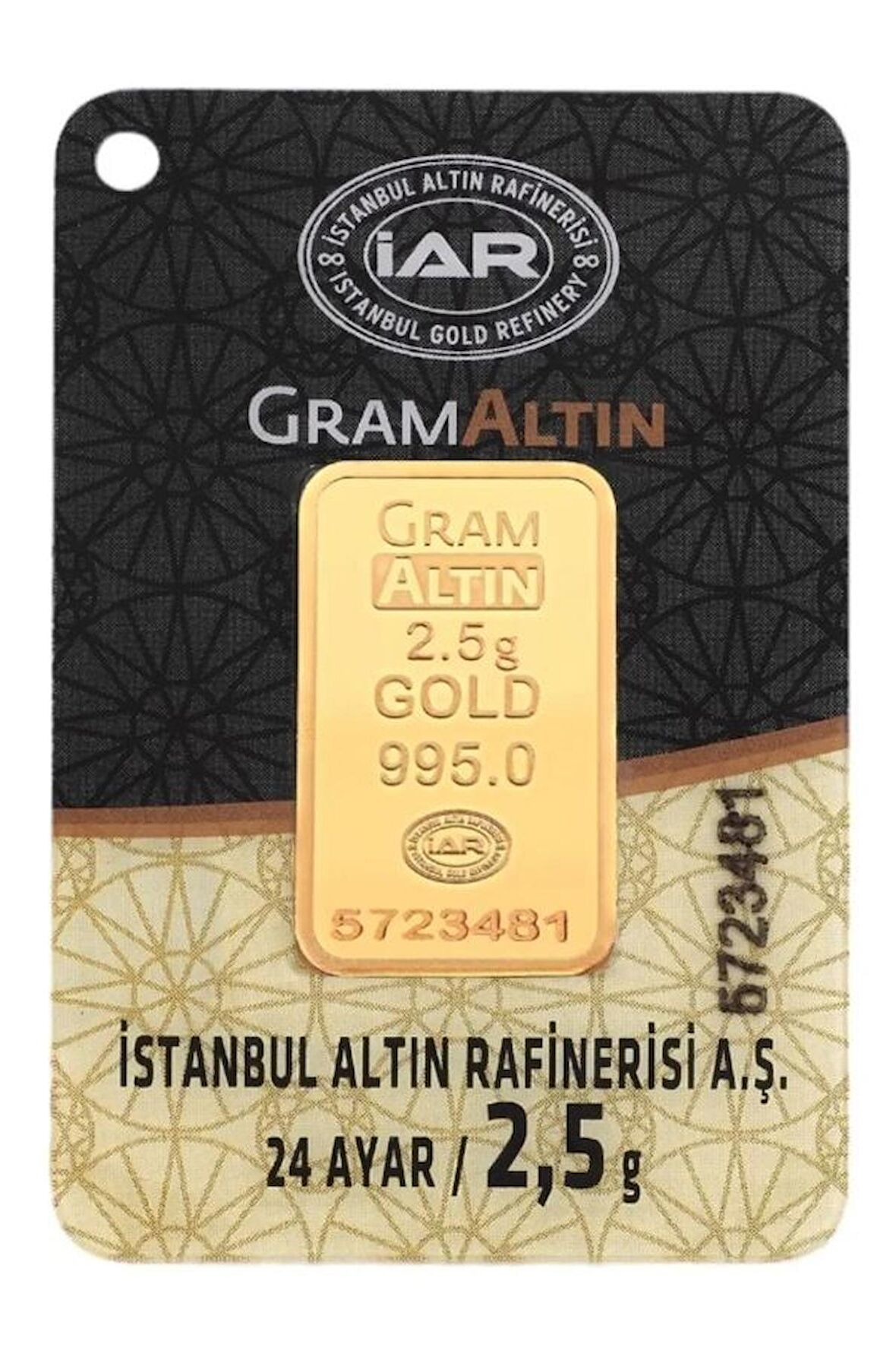 2,5 Gram 24 Ayar Külçe Altın IAR