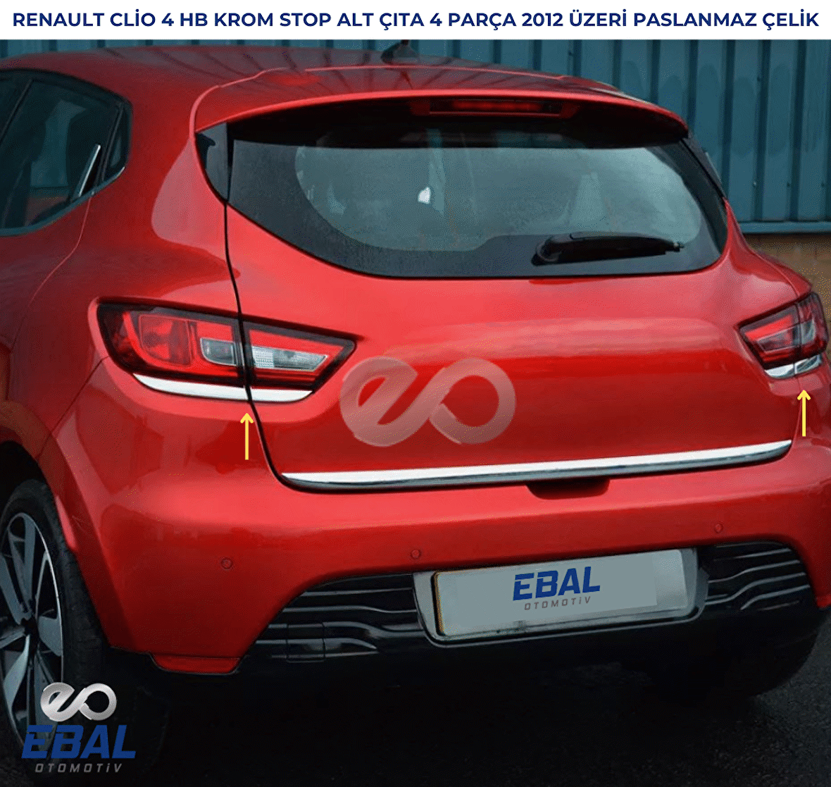 Renault Clio 4 HB Krom Stop Alt Çıta 4 Parça P.ÇELİK 2012 SONRASI