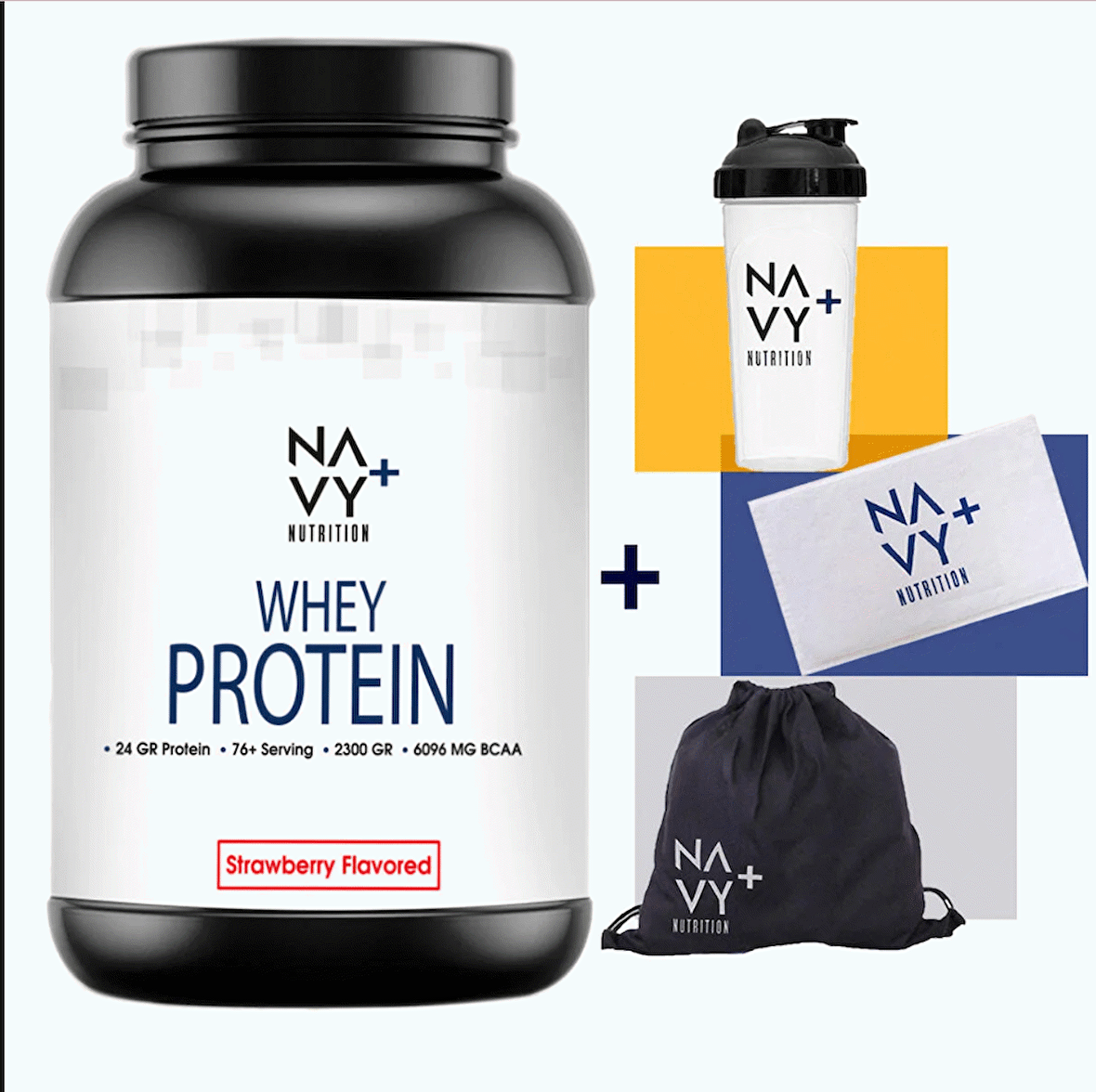 2300 Gr Whey Protein Tozu Çilek Aromalı + Shaker + Çanta + Havlu