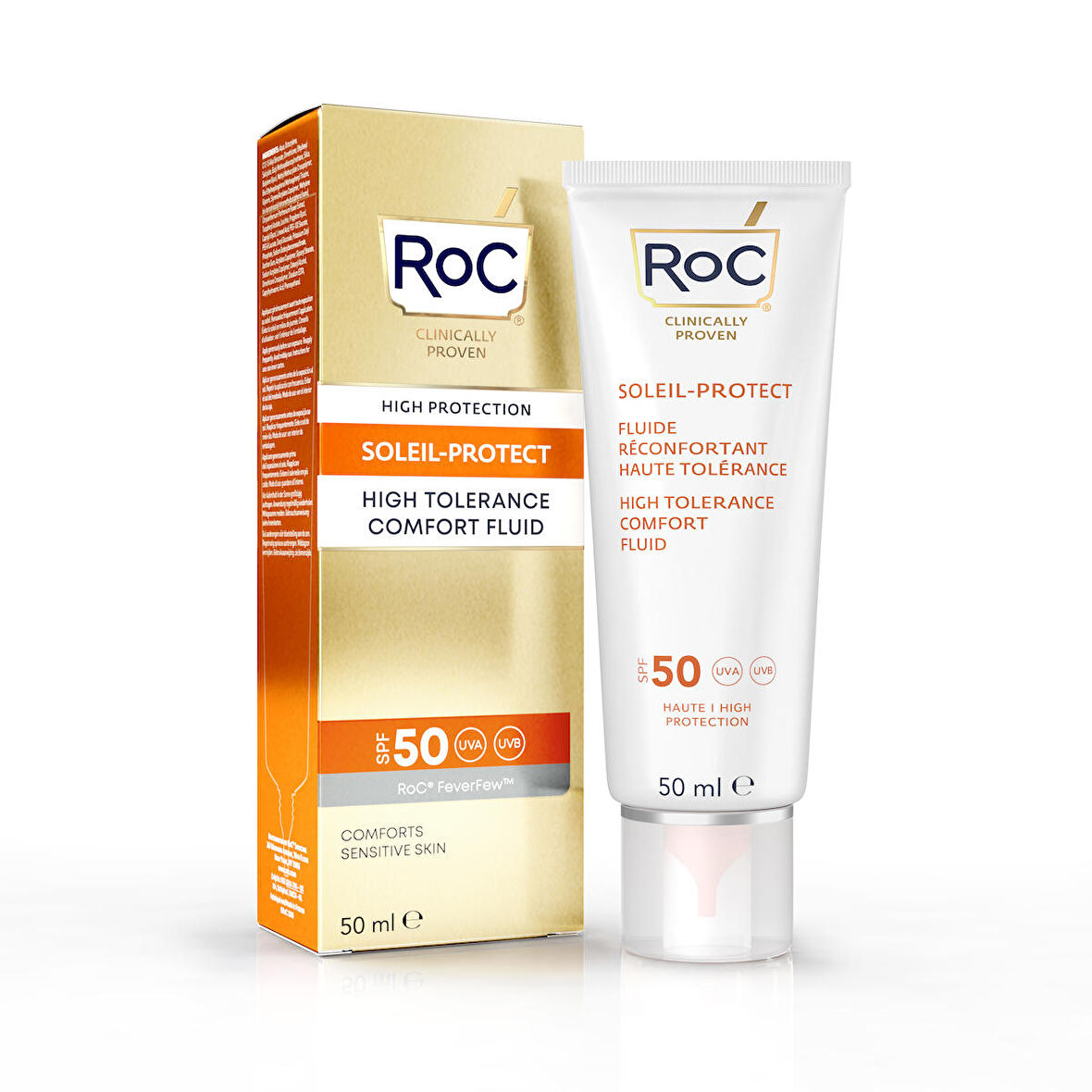 Roc Soleil-Protect 50 Faktör Yaşlanma Karşıtı Tüm Cilt Tipleri İçin Renksiz Yüz Güneş Koruyucu Krem 50 ml