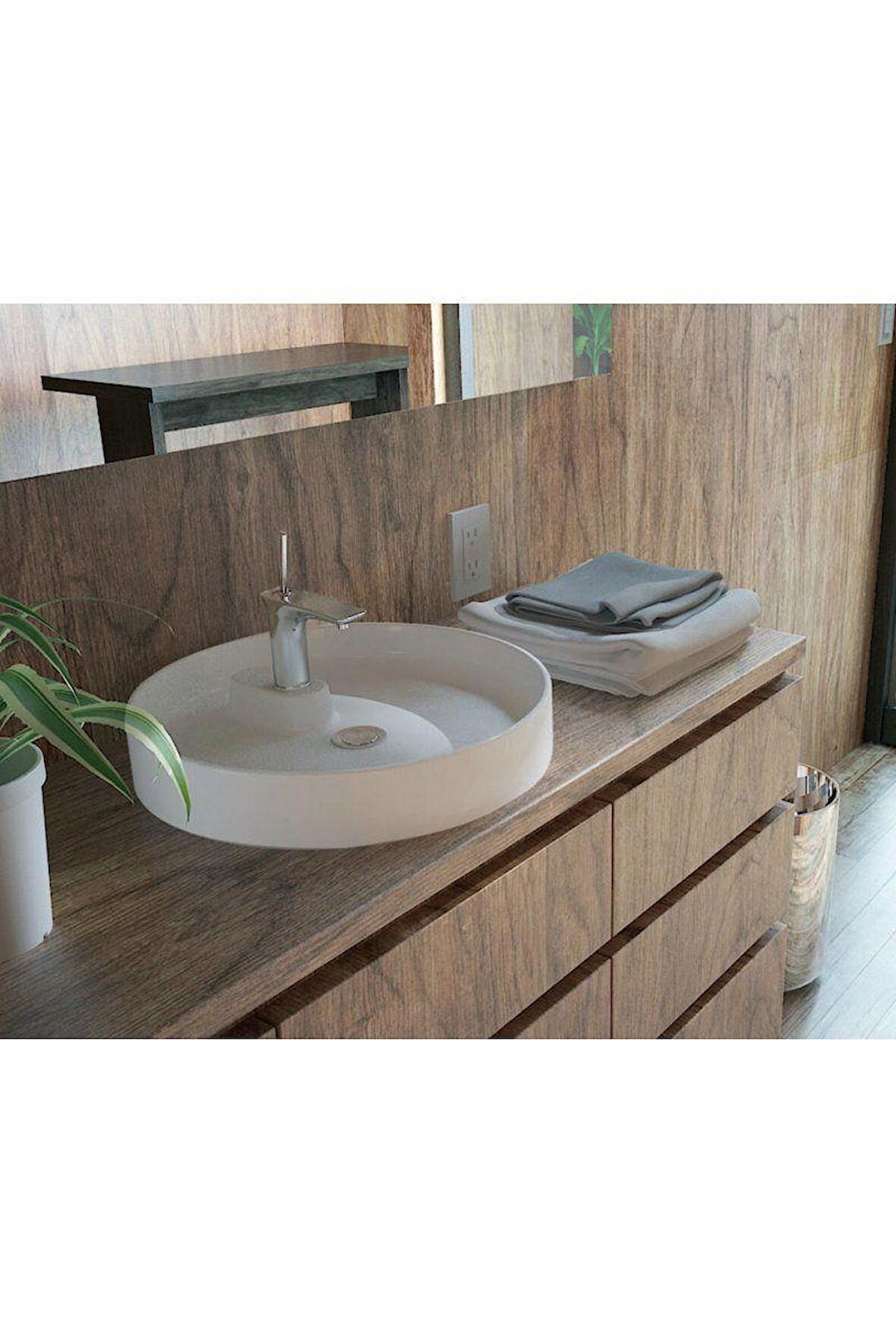 Karen Banyo Motion 45 cm Tezgah Üstü Çanak Seramik Lavabo