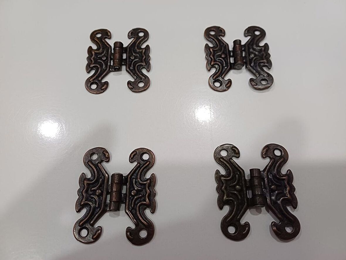 Milan Zamak Antik Kelebek Eskitme Menteşe Bakır Küçük 3x4 cm 4 Adet