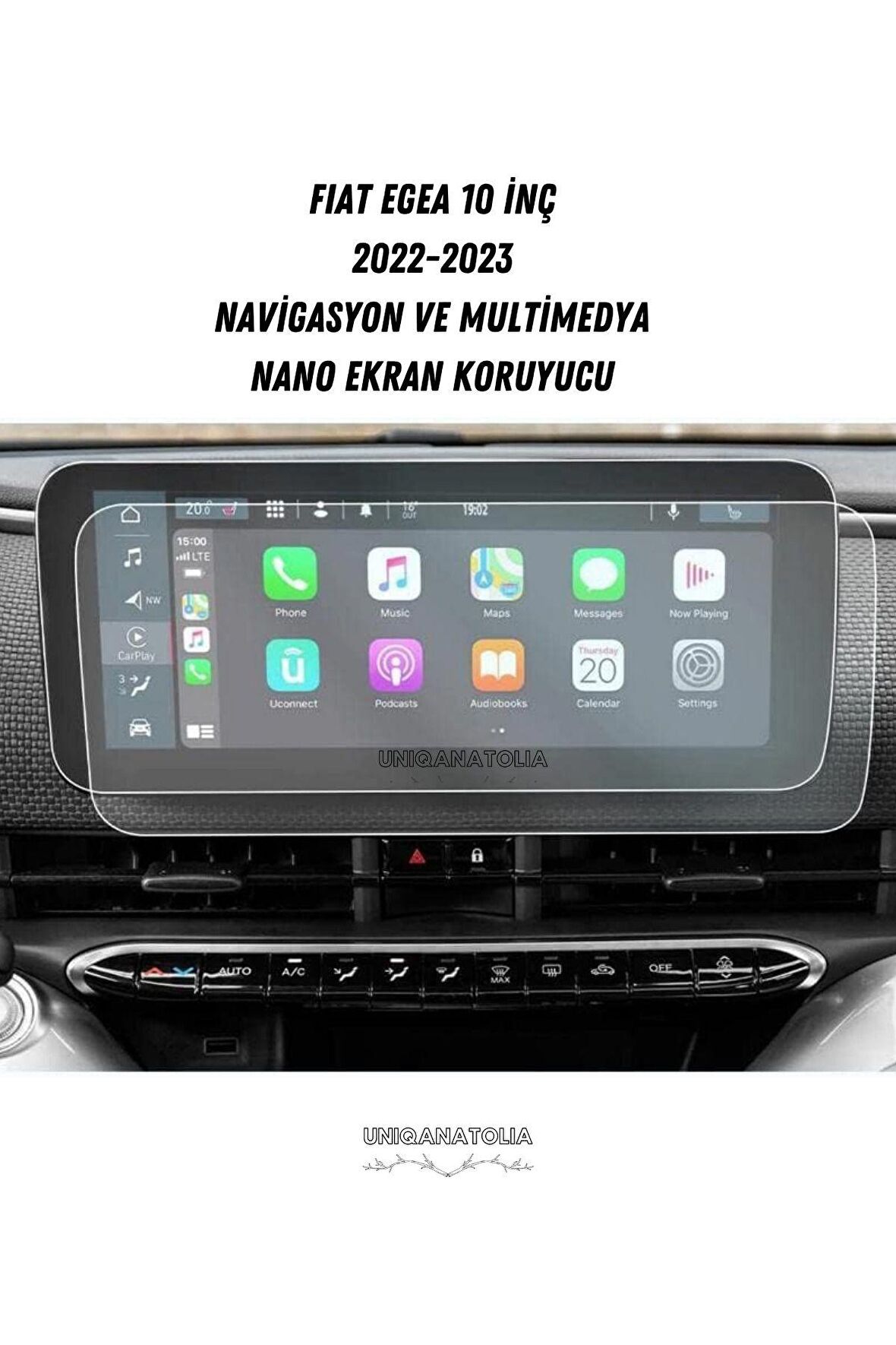 Fiat Egea 10 İnç Navigasyon ve Digital Gösterge Panel Uyumlu Nano Ekran Koruyucu