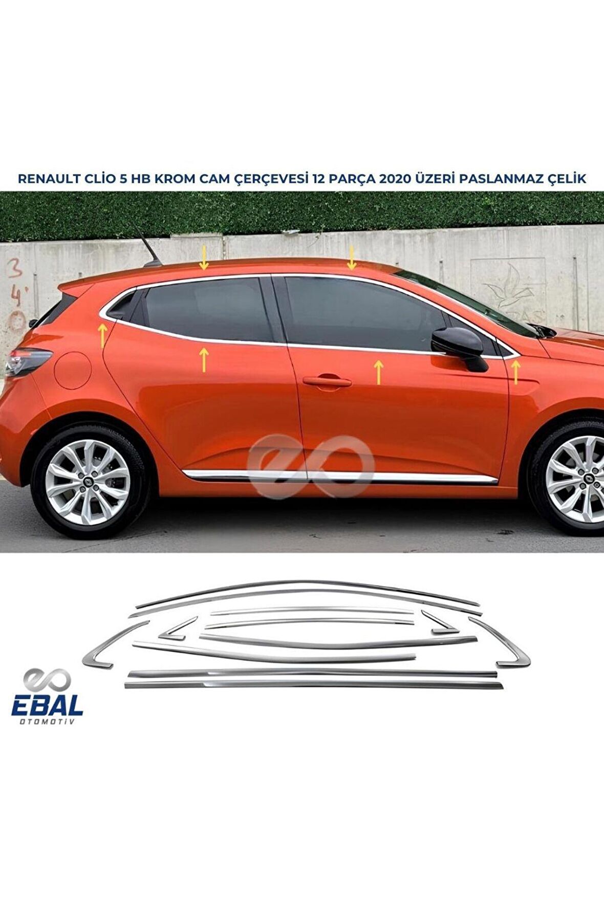 Renault Clio 5 HB Cam Çerçevesi 12 prç. 2020 P.ÇELİK